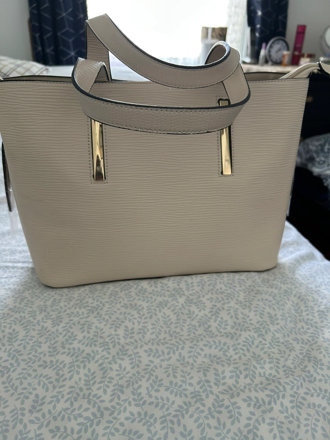Bessie London Cream Tote Bag