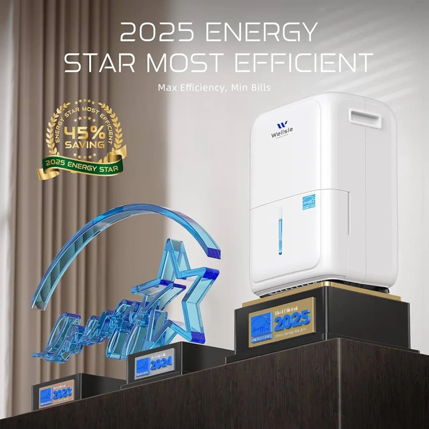 Wellsle PD21MA Dehumidifier - 50 Pints image indicator(2)