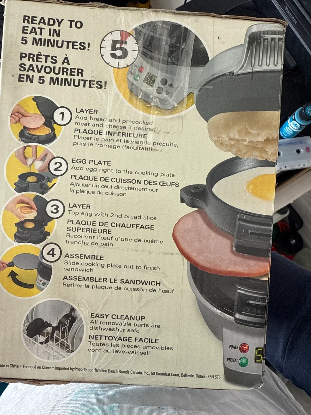 Hamilton Beach Breakfast Sandwich Maker with Timer image indicator(2)