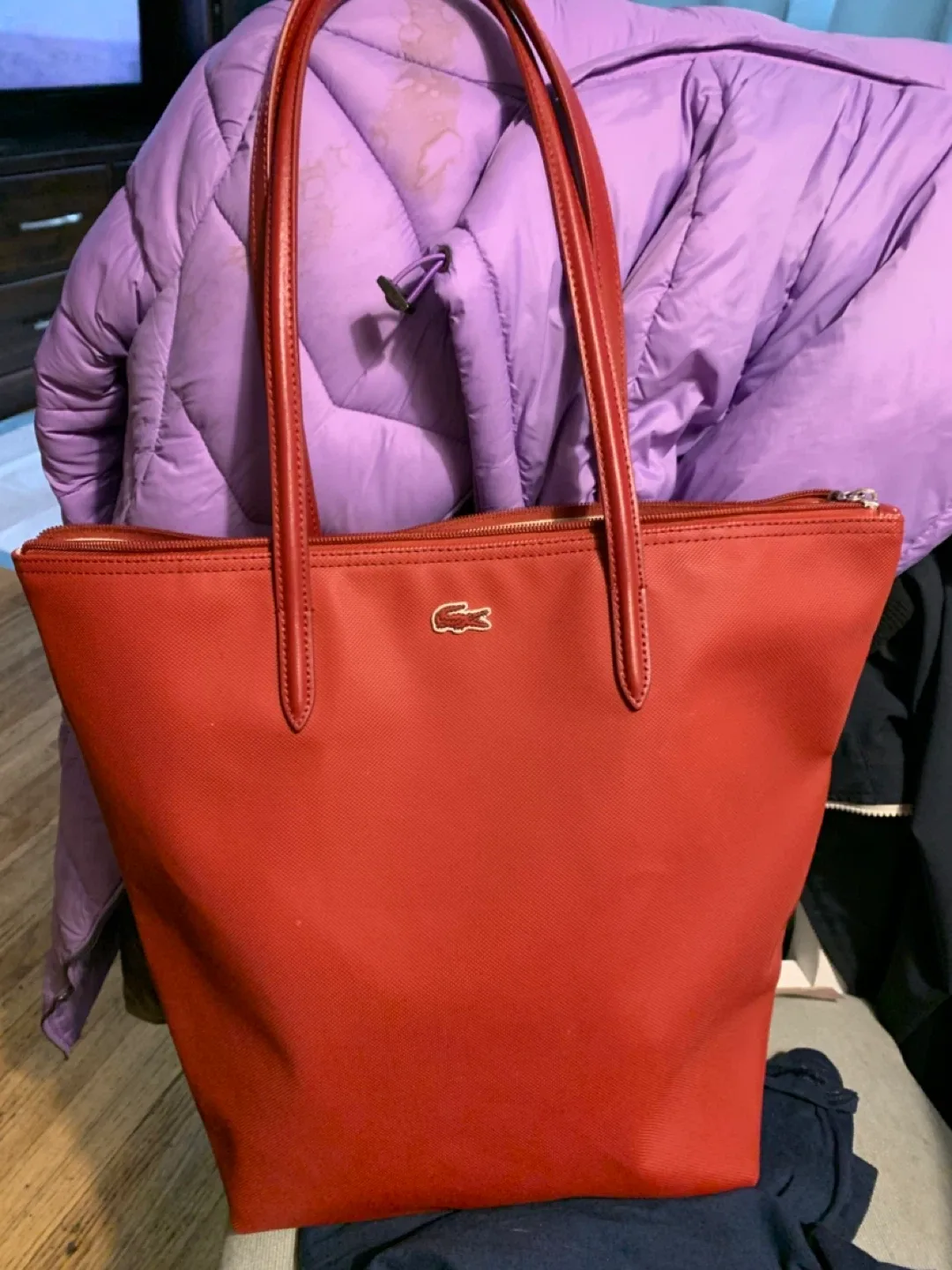 Lacoste Red Tote Bag image indicator(2)