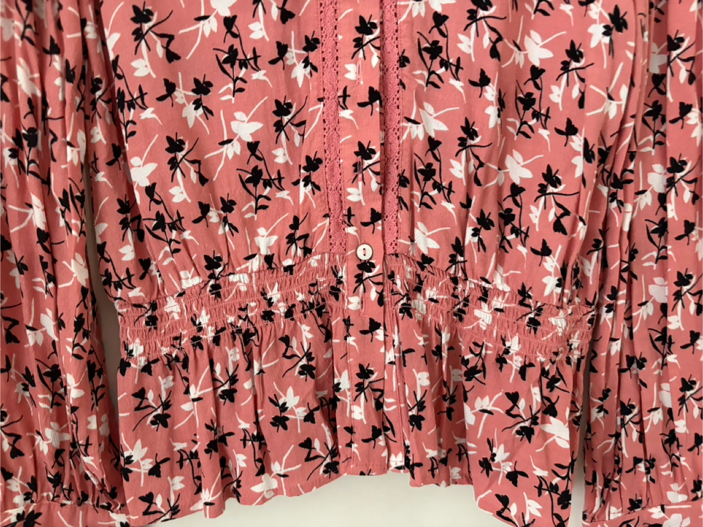 Floral Print Long Sleeve Blouse - photo 3