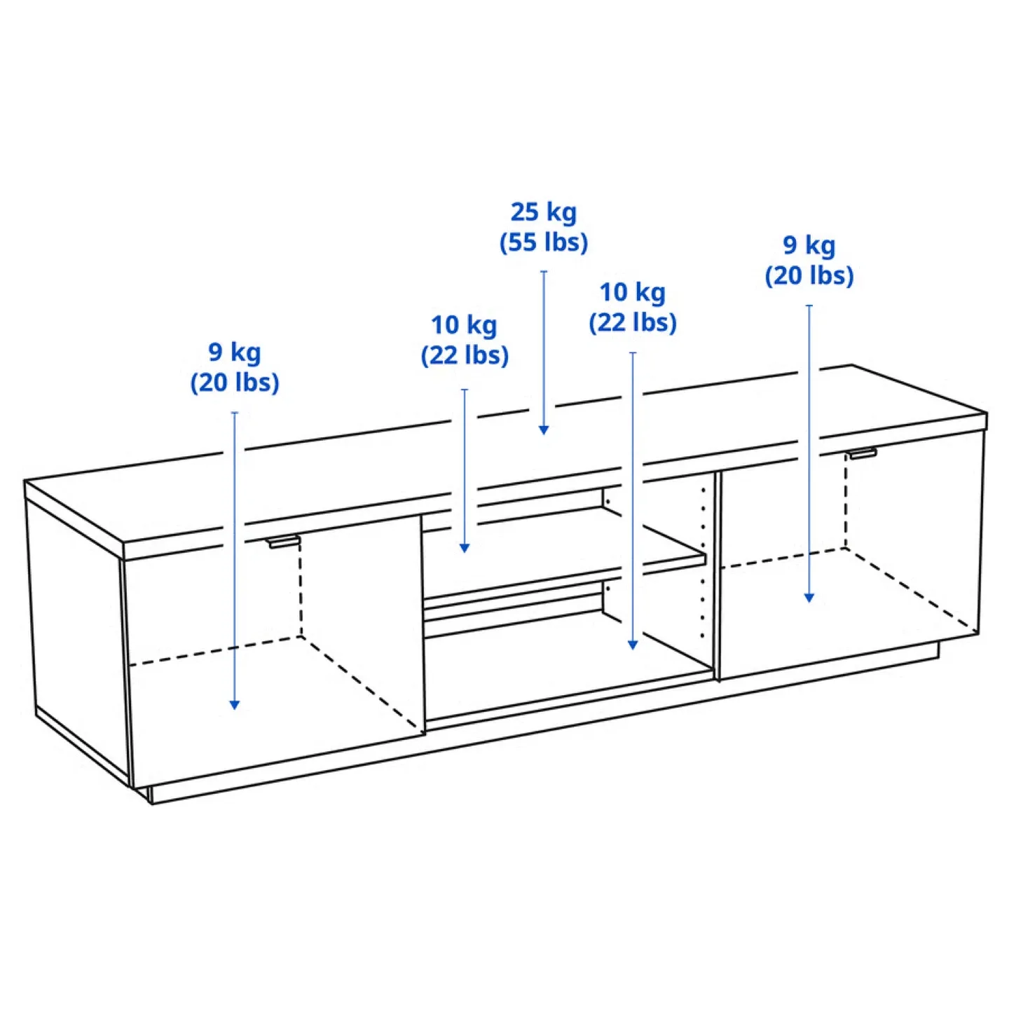 IKEA Besta TV Stand - White, 63" image indicator(3)