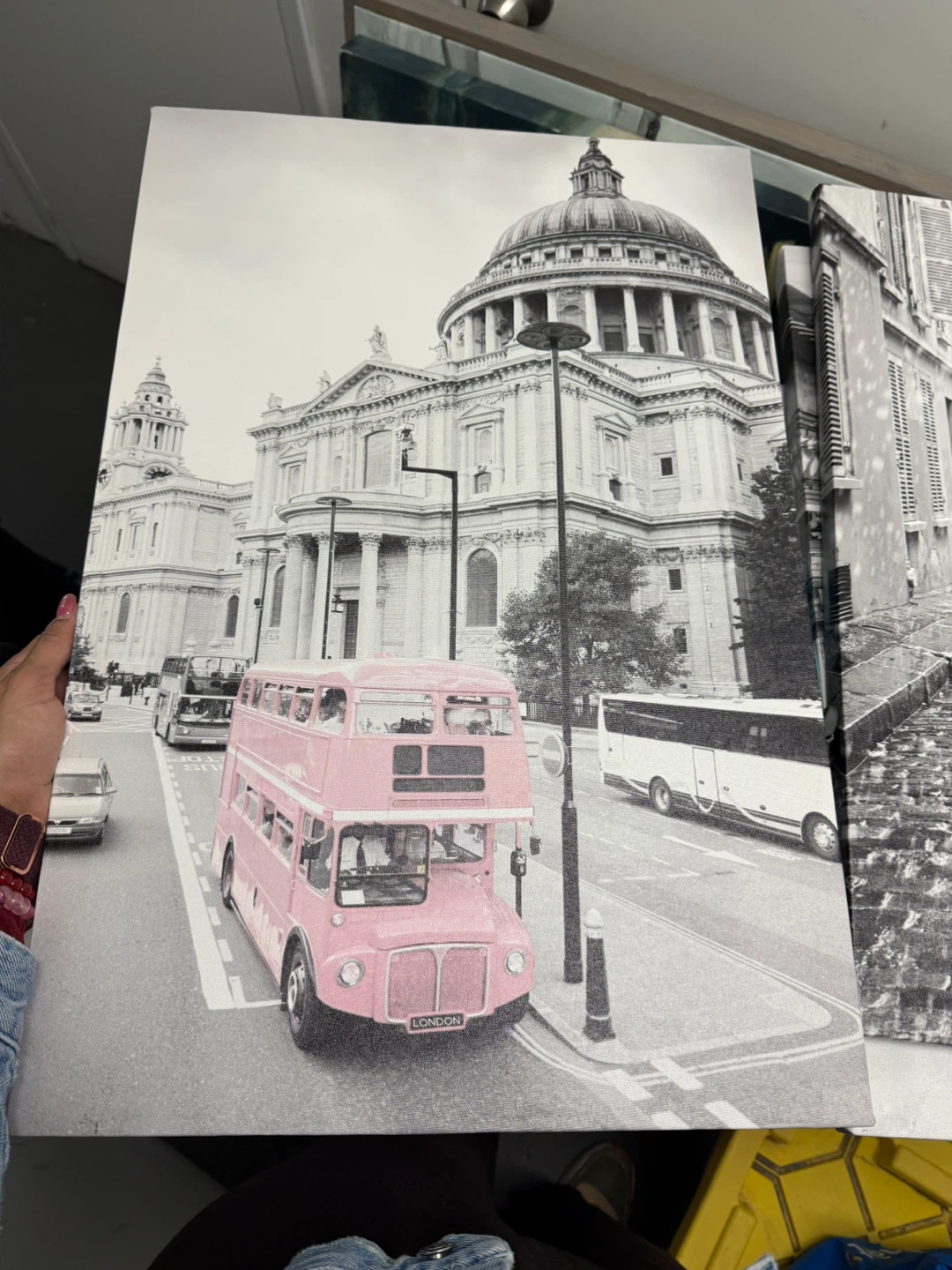 3 Black/White Wall Art Prints - Pink Accents - photo 3