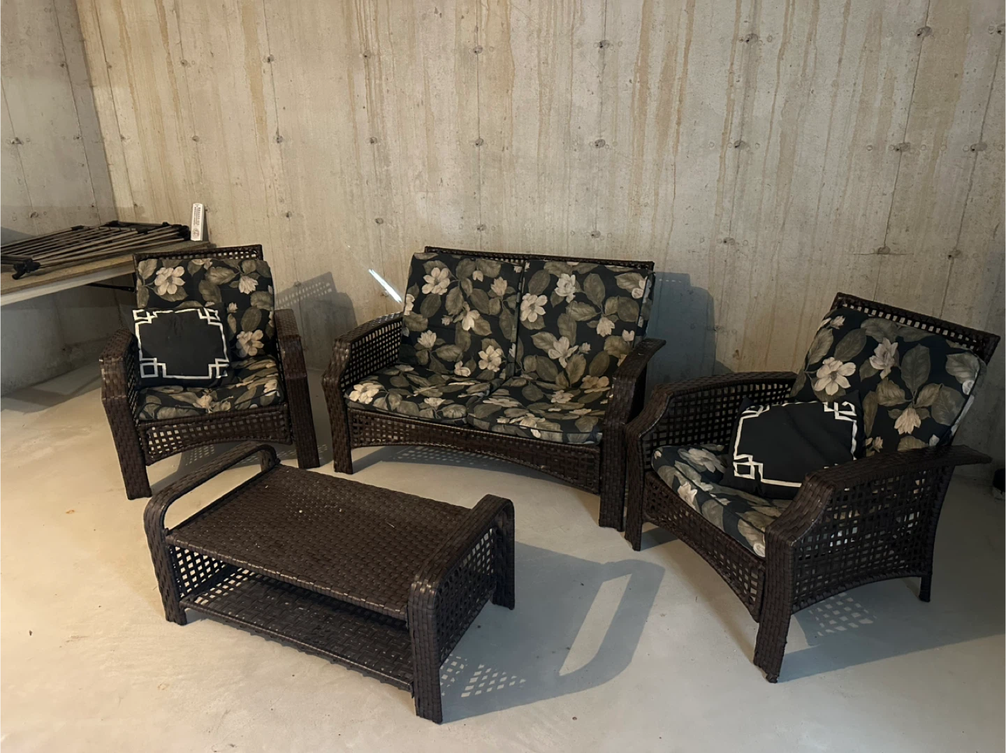 Wicker Patio Set - Loveseat, Chairs & Table