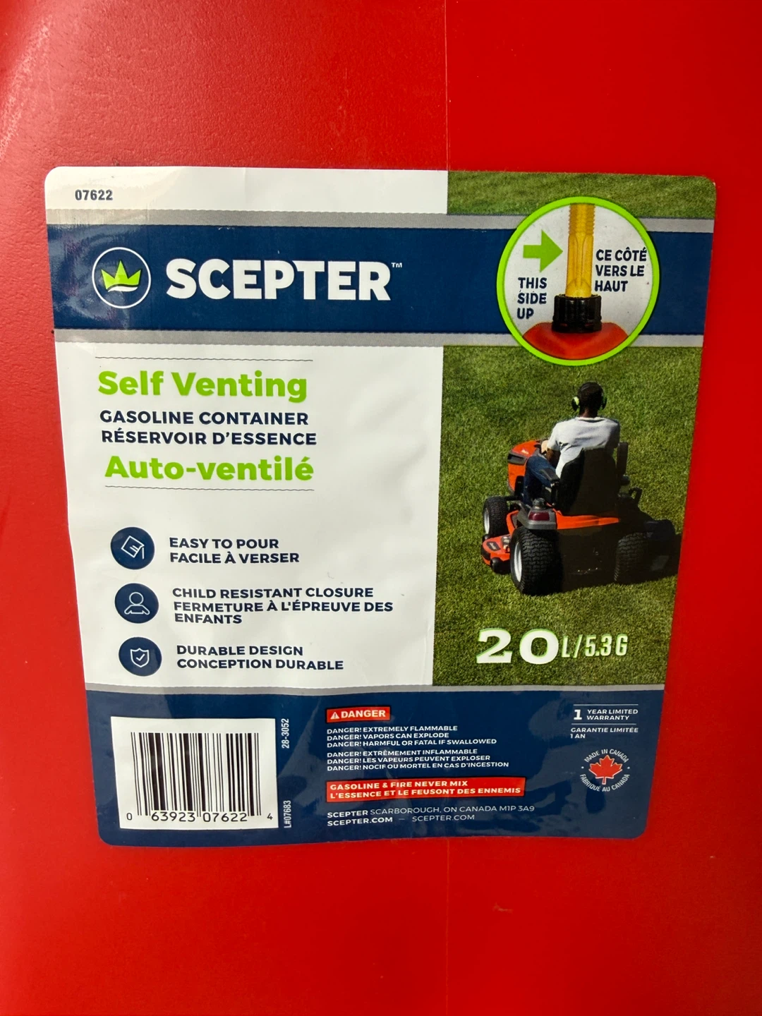 Scepter 5.3 Gal / 20L Gasoline Container - photo 2