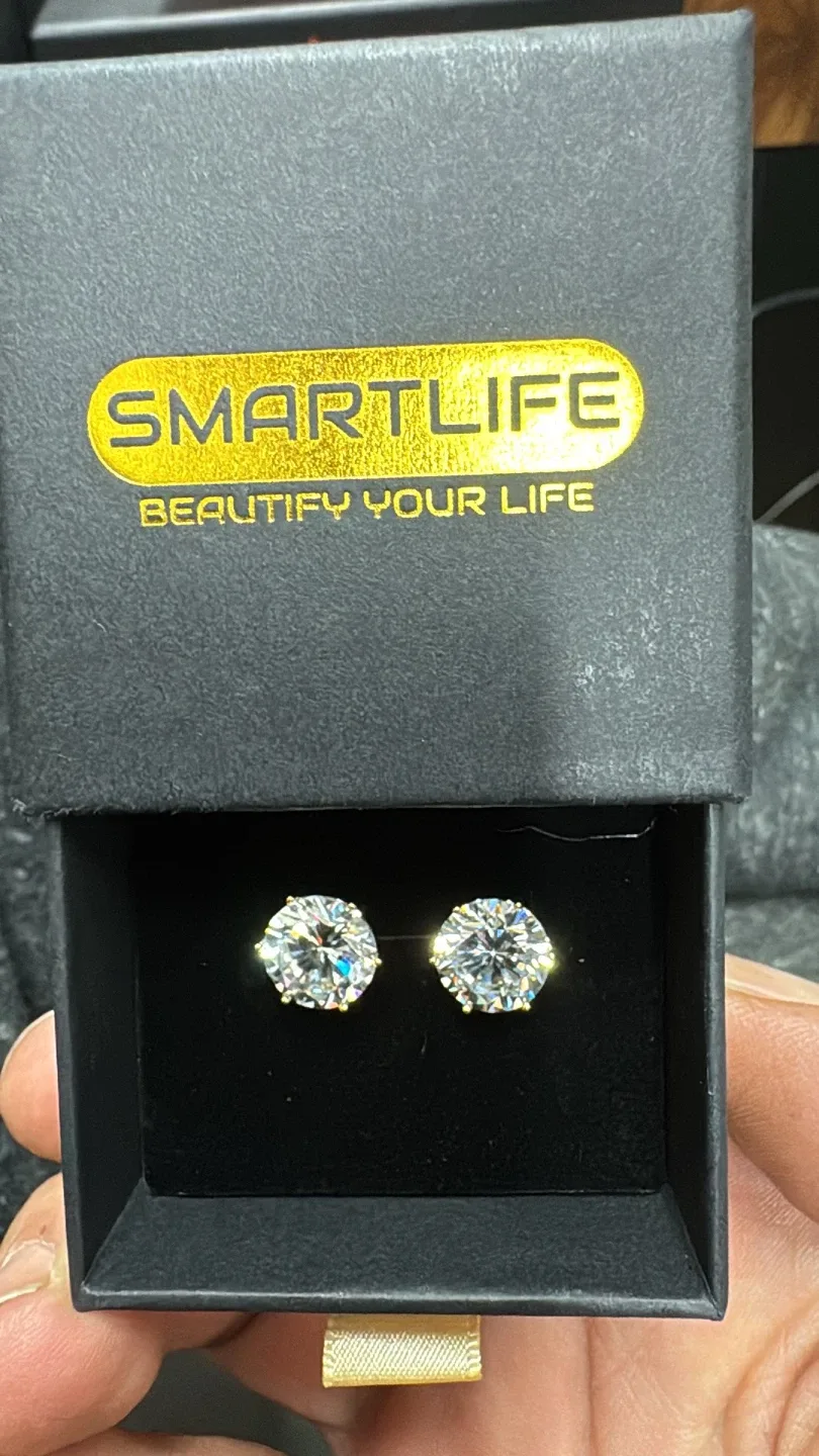 New 14K Gold Plated 4.0ct Stud Earrings thumbnail