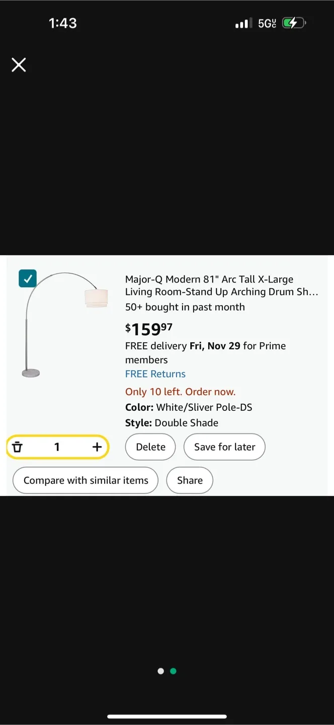 Major-Q Modern 81" Arc Floor Lamp image indicator(2)