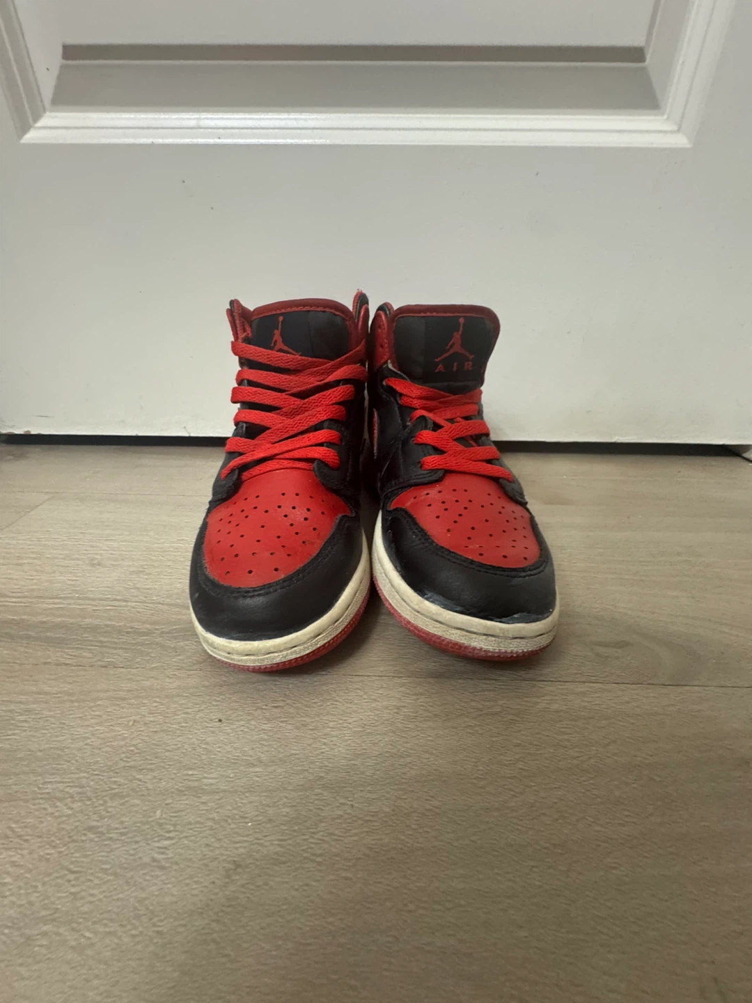 Air Jordan 1 Mid Toddler Shoes - Red/Black