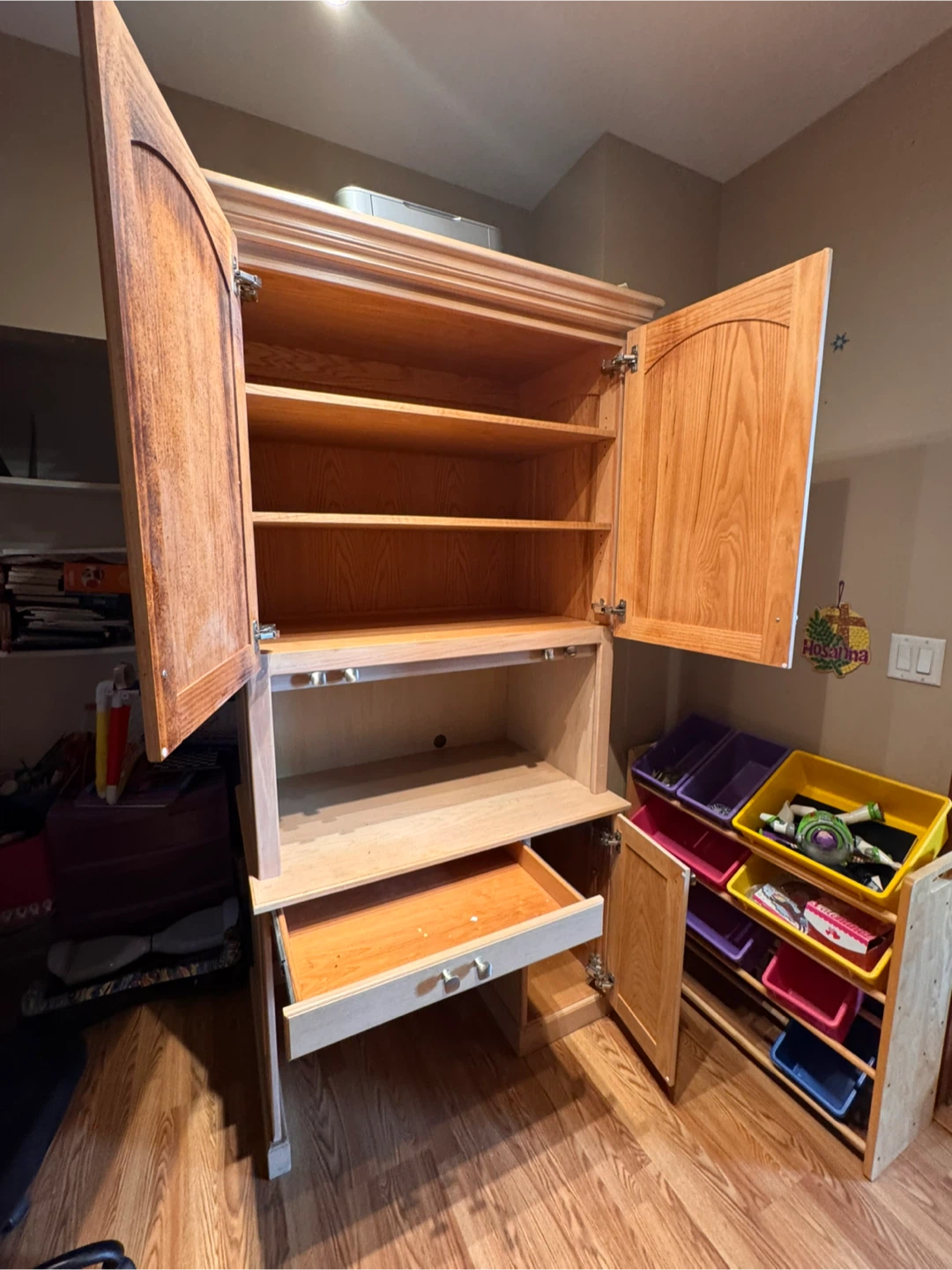 Wooden Roll Top Desk and Hutch - photo 4