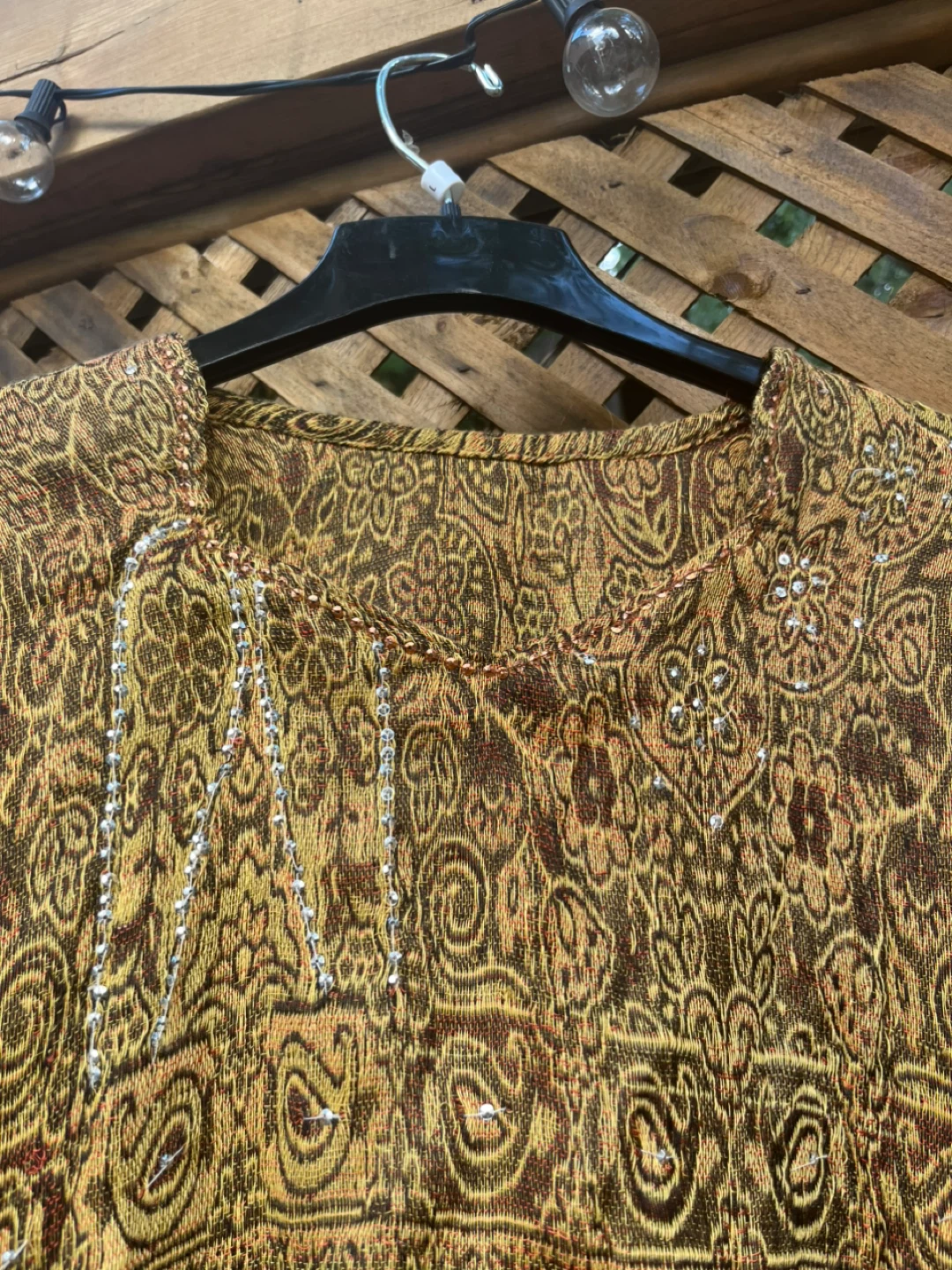 Patterned Blouse with Fringes - photo 3