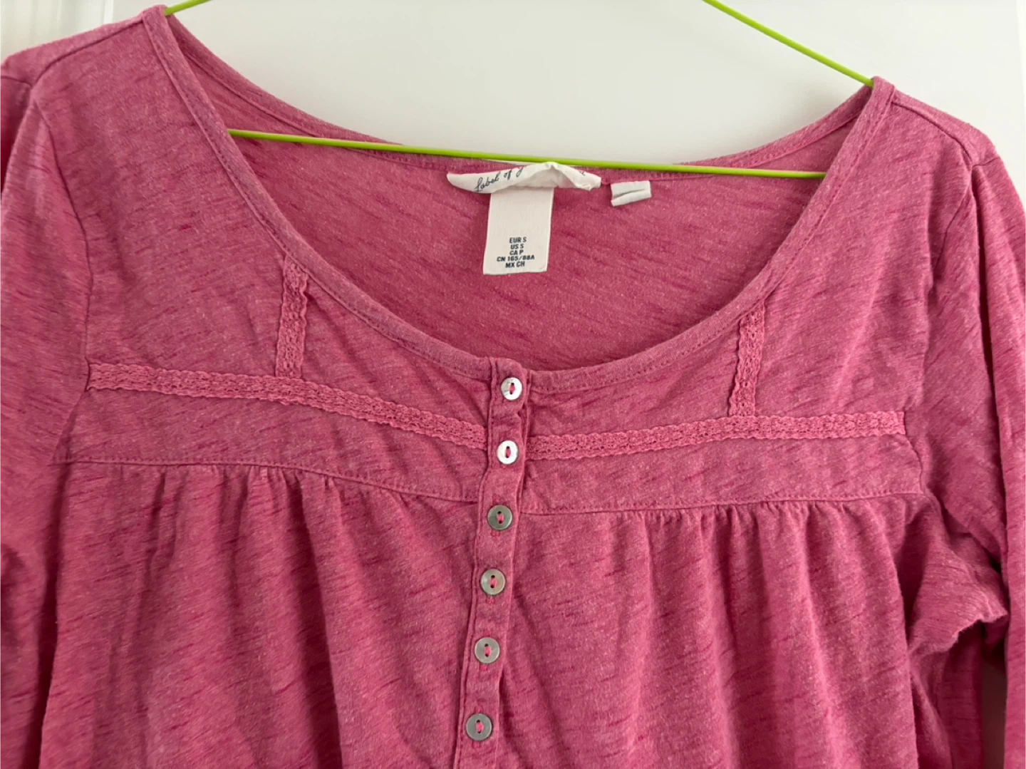 H&M Pink Long Sleeve Top Size S - photo 3