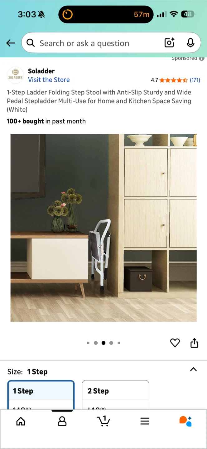 1-Step Folding Step Stool - White - photo 5
