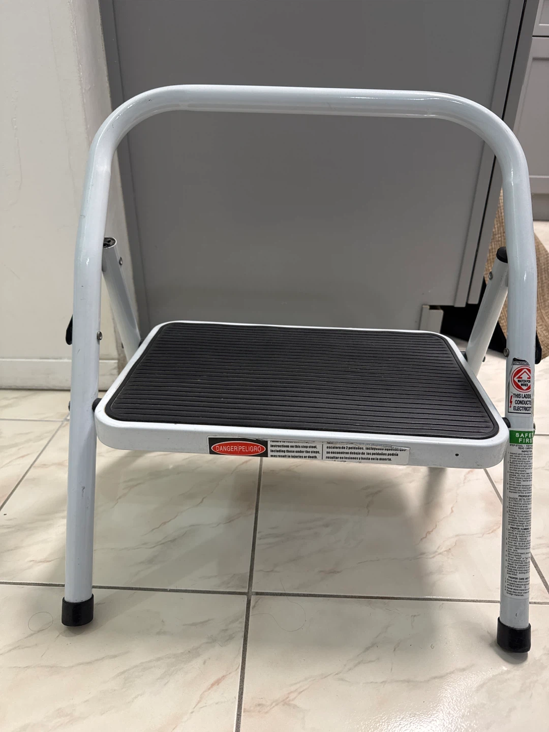 1-Step Folding Step Stool - White