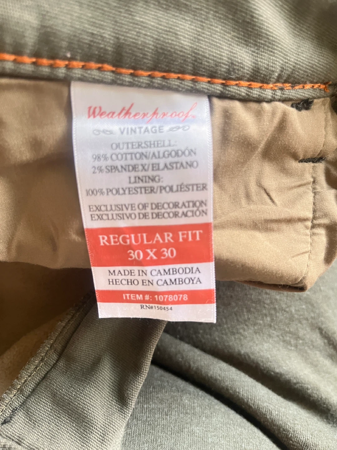 Weatherproof Vintage Fleece Lined Pants 30x30 - photo 5