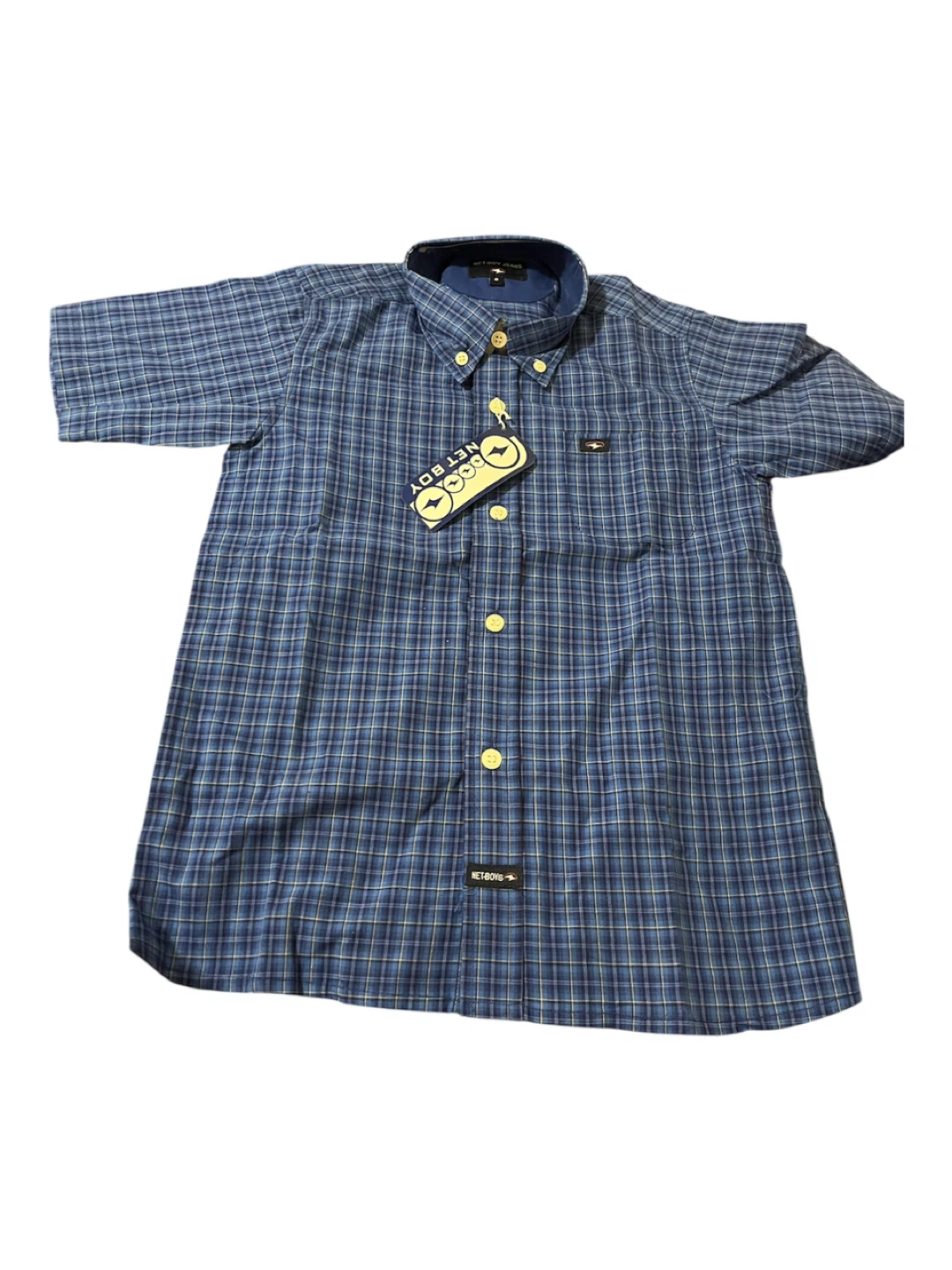 Netboy Blue Plaid Button-Down Shirt