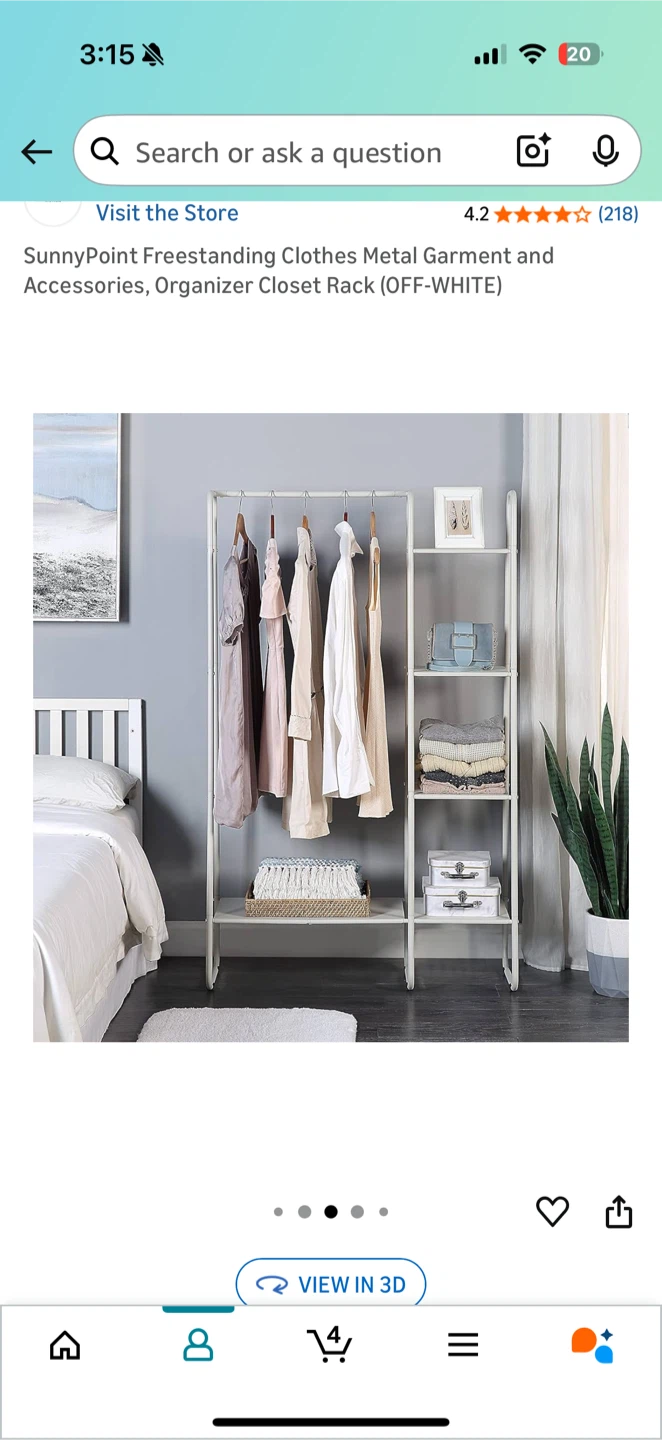 SunnyPoint Freestanding Clothes Rack - Off White - photo 4