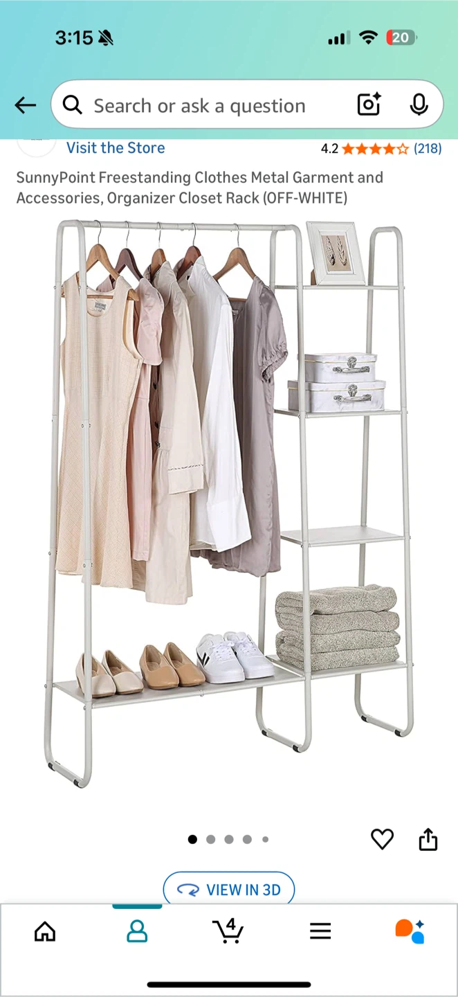 SunnyPoint Freestanding Clothes Rack - Off White - photo 5