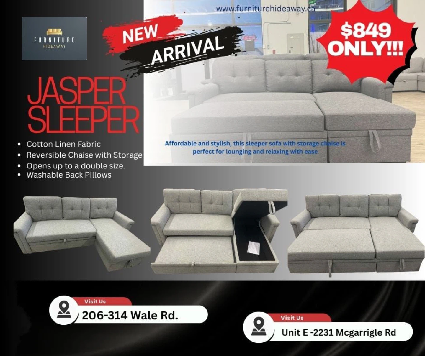 Brand New Sleeper Sofa — now only $849 🛋️✨