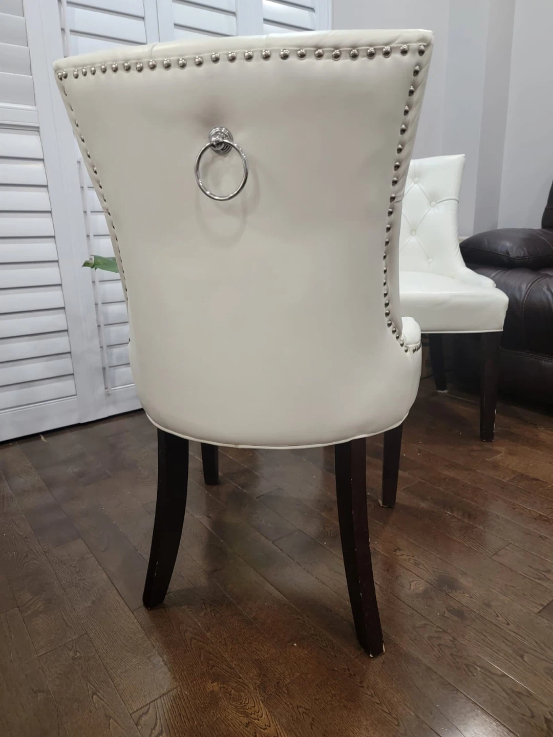 Set of 2 Ivory Dining Chairs