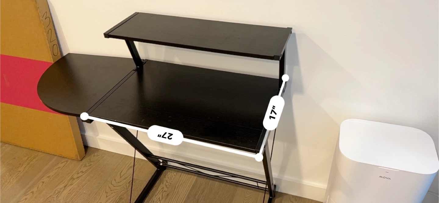 Black Computer Desk with a Shelf - photo 2
