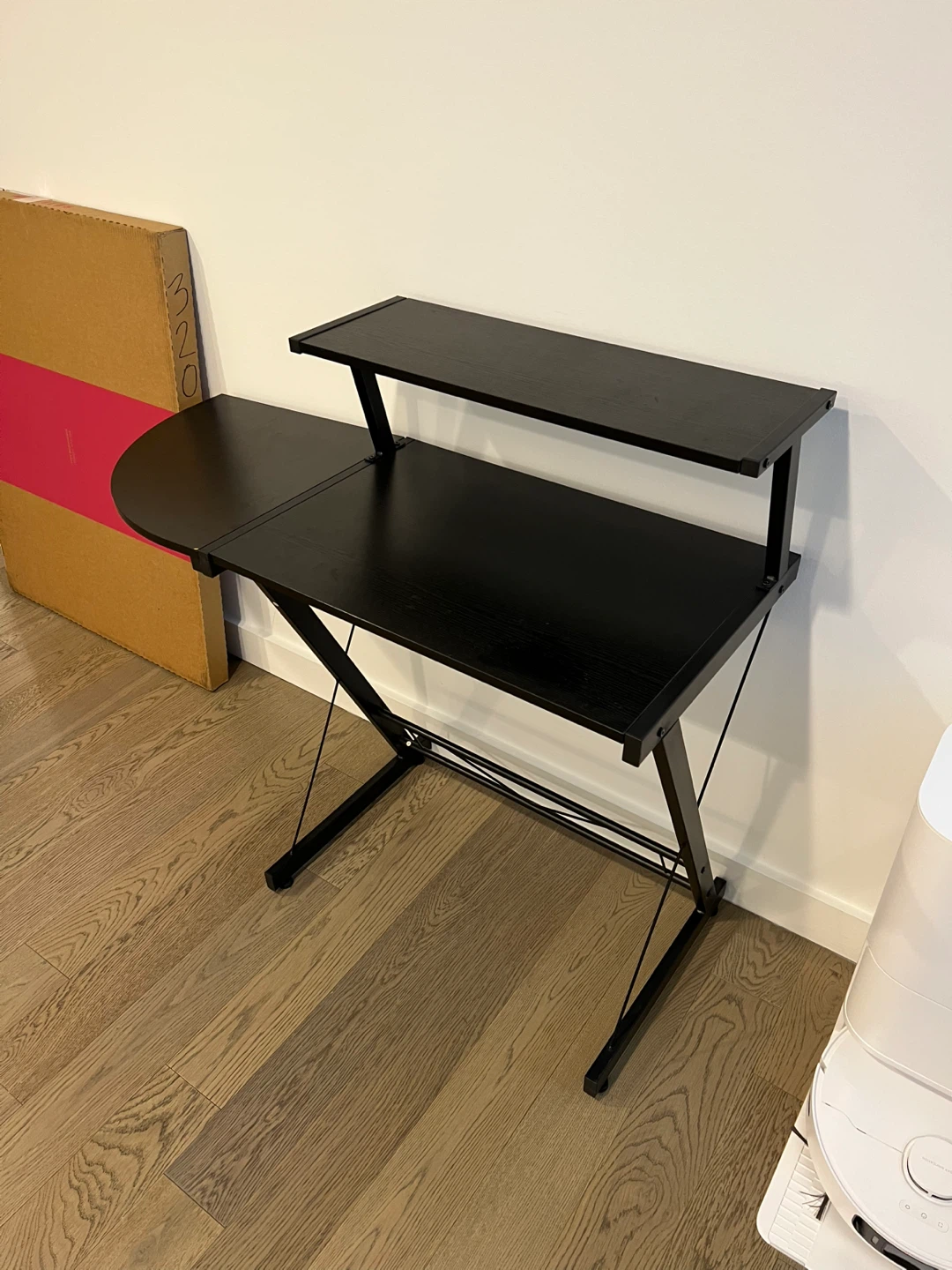 Black Computer Desk with a Shelf