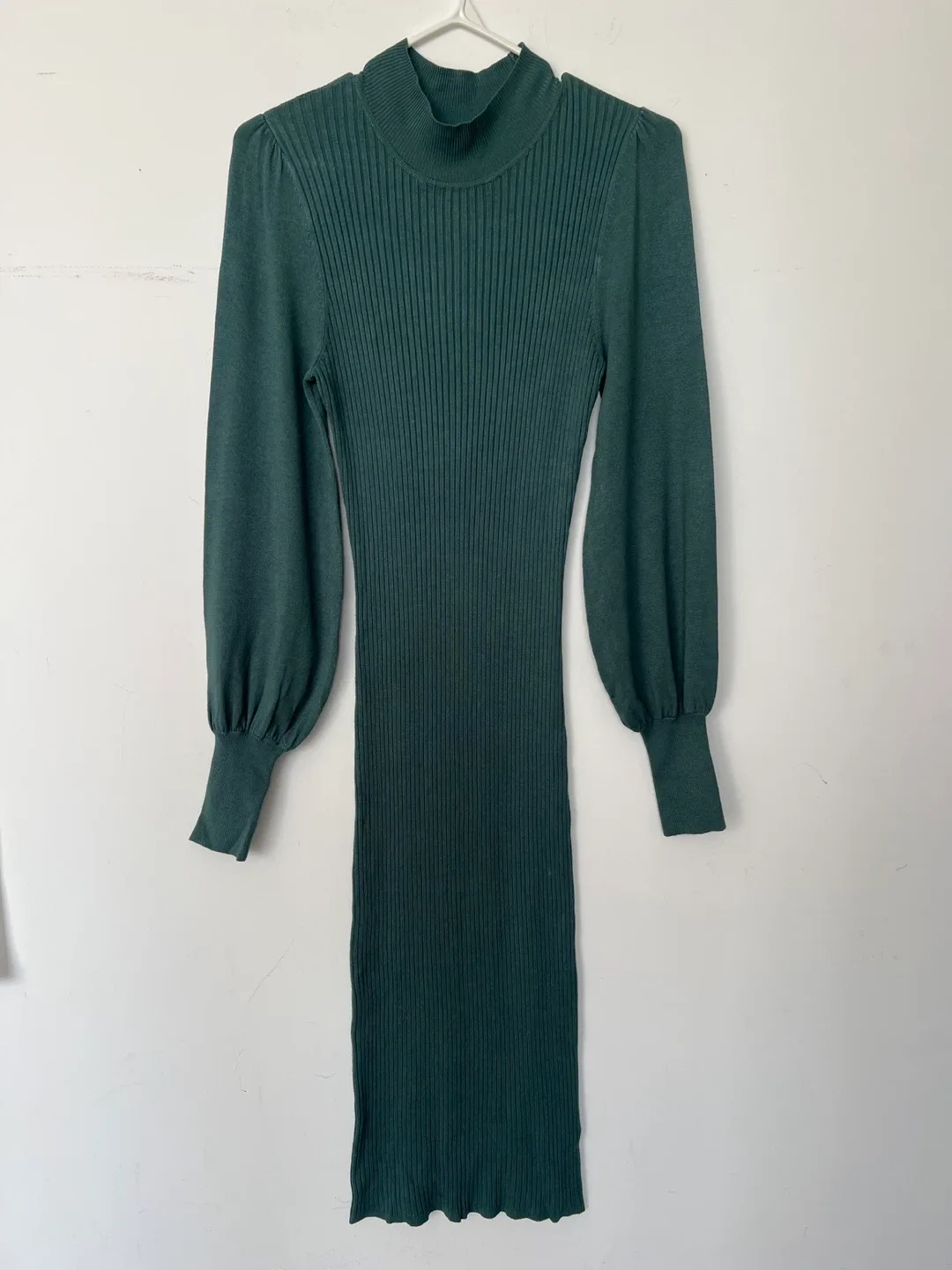 RW&CO. Green Ribbed Knit Dress - Size S/P thumbnail