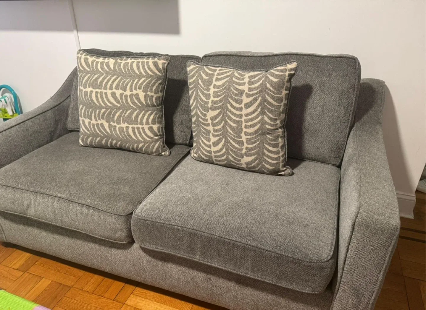Gray 2-Seat Sofa with Pillows image indicator(2)