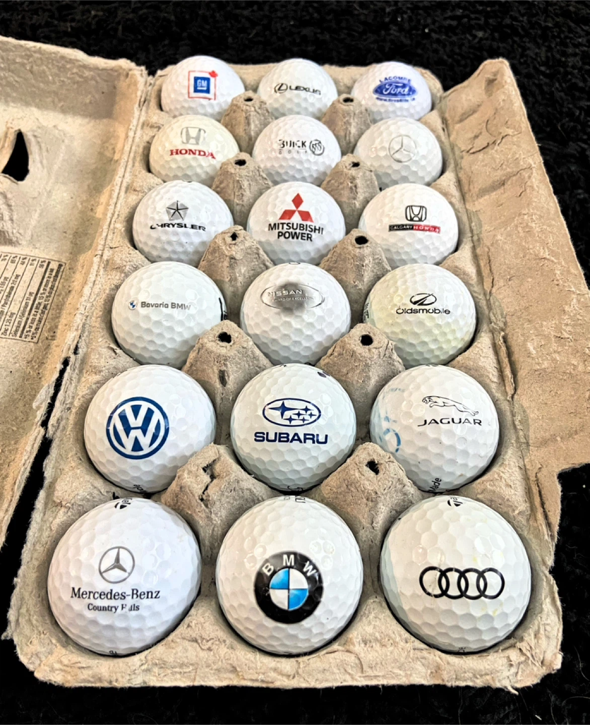 18 Automobile Branded Golf Balls BMW Mercedes Volkswagen