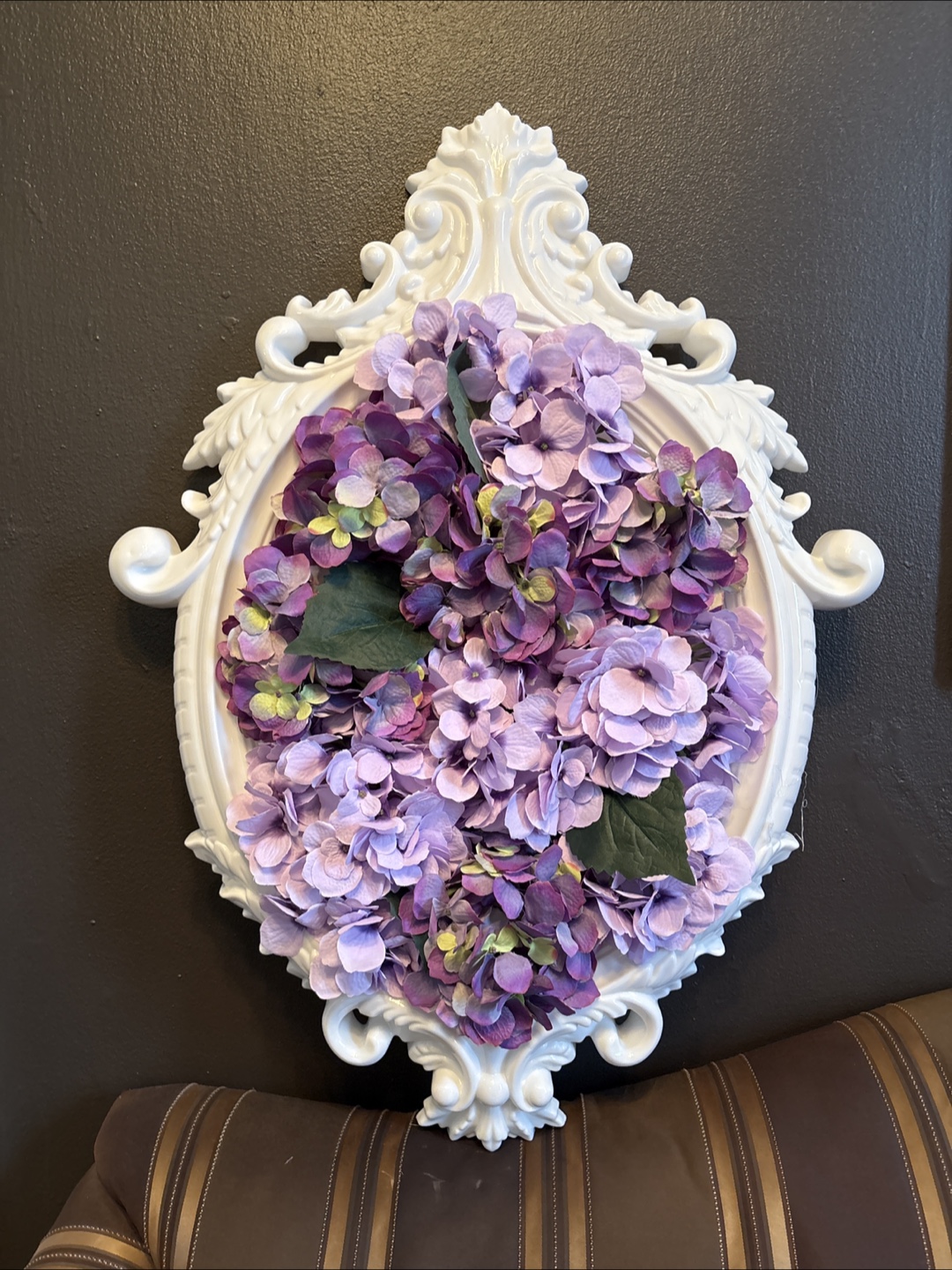 Wall Decor with Purple Hydrangeas