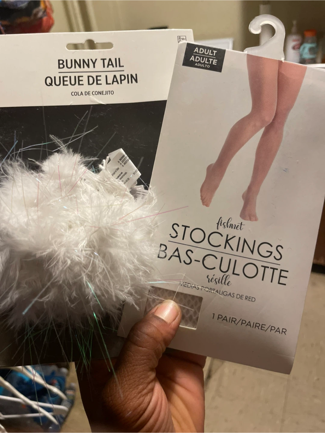 Adult Fishnet Stockings & Bunny Tail Costume