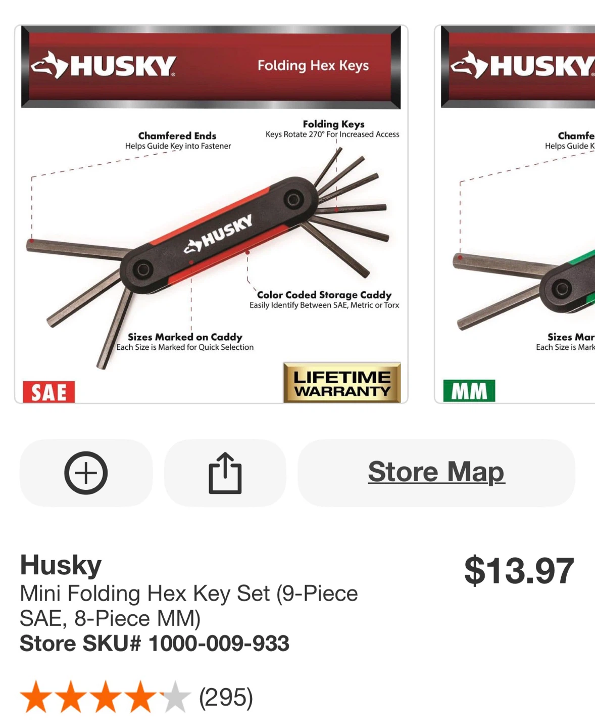 Husky Mini Folding Hex Key Set - photo 2
