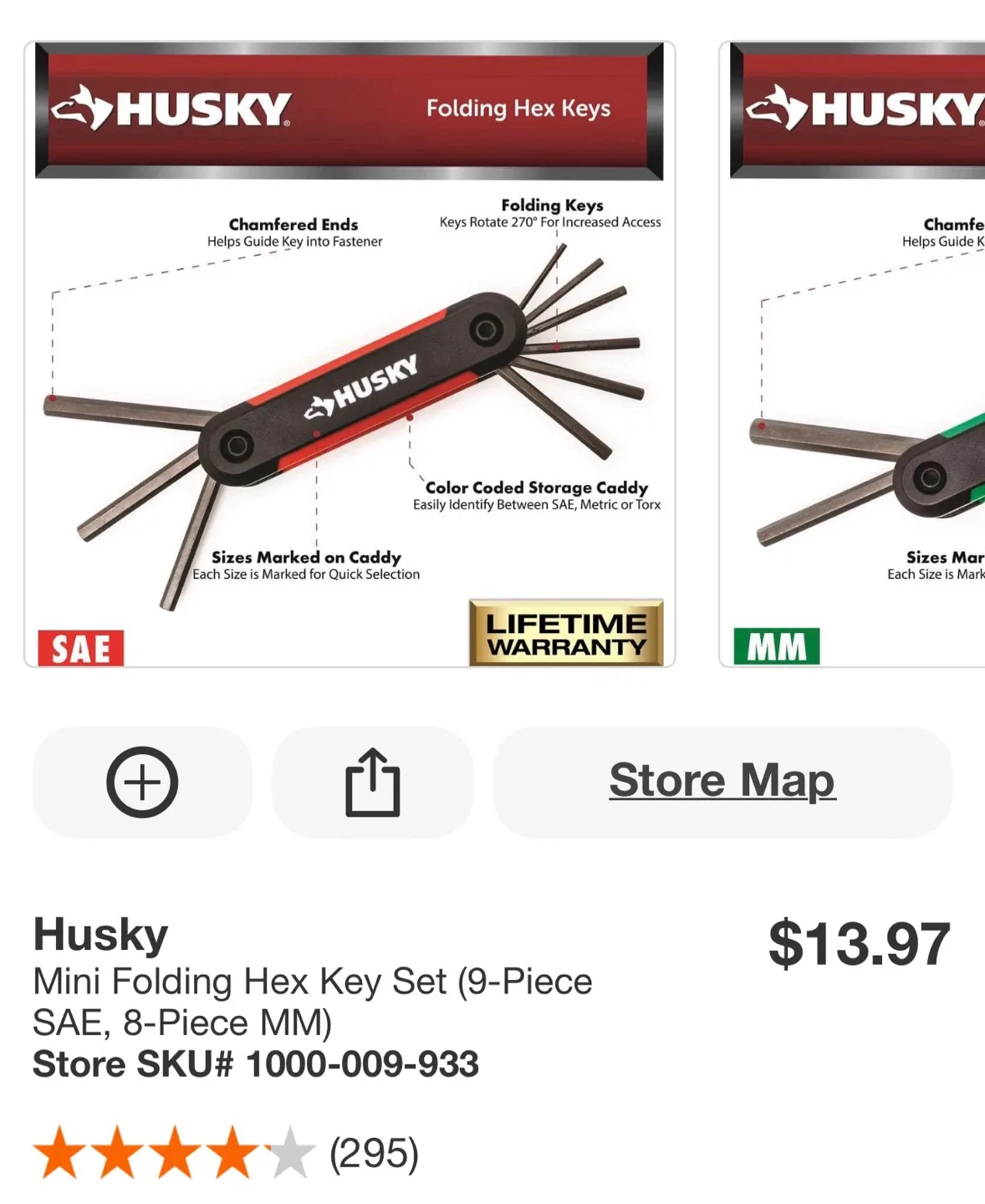 Husky Mini Folding Hex Key Set image indicator(2)
