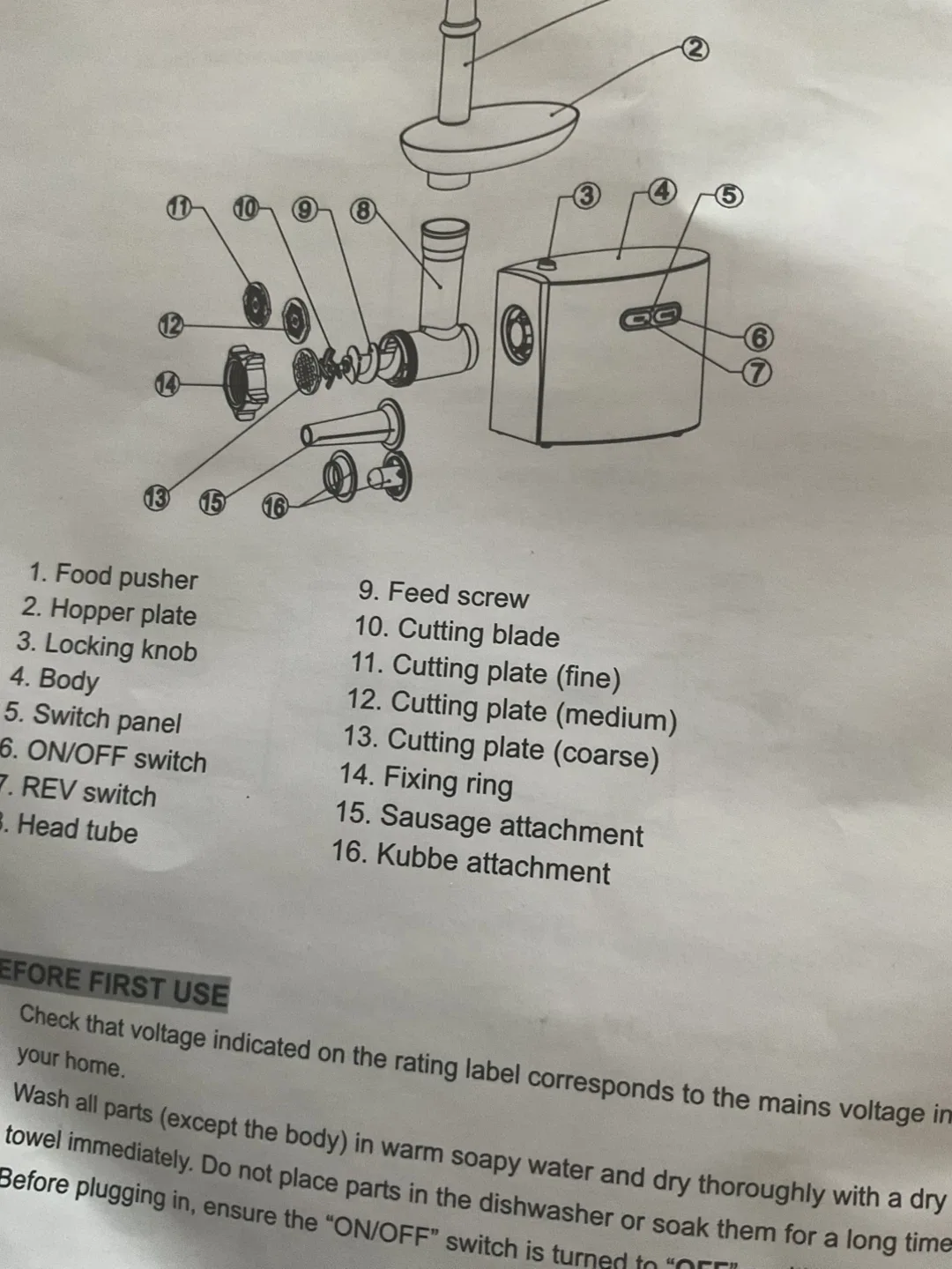 Chefano Meat Grinder image indicator(7)