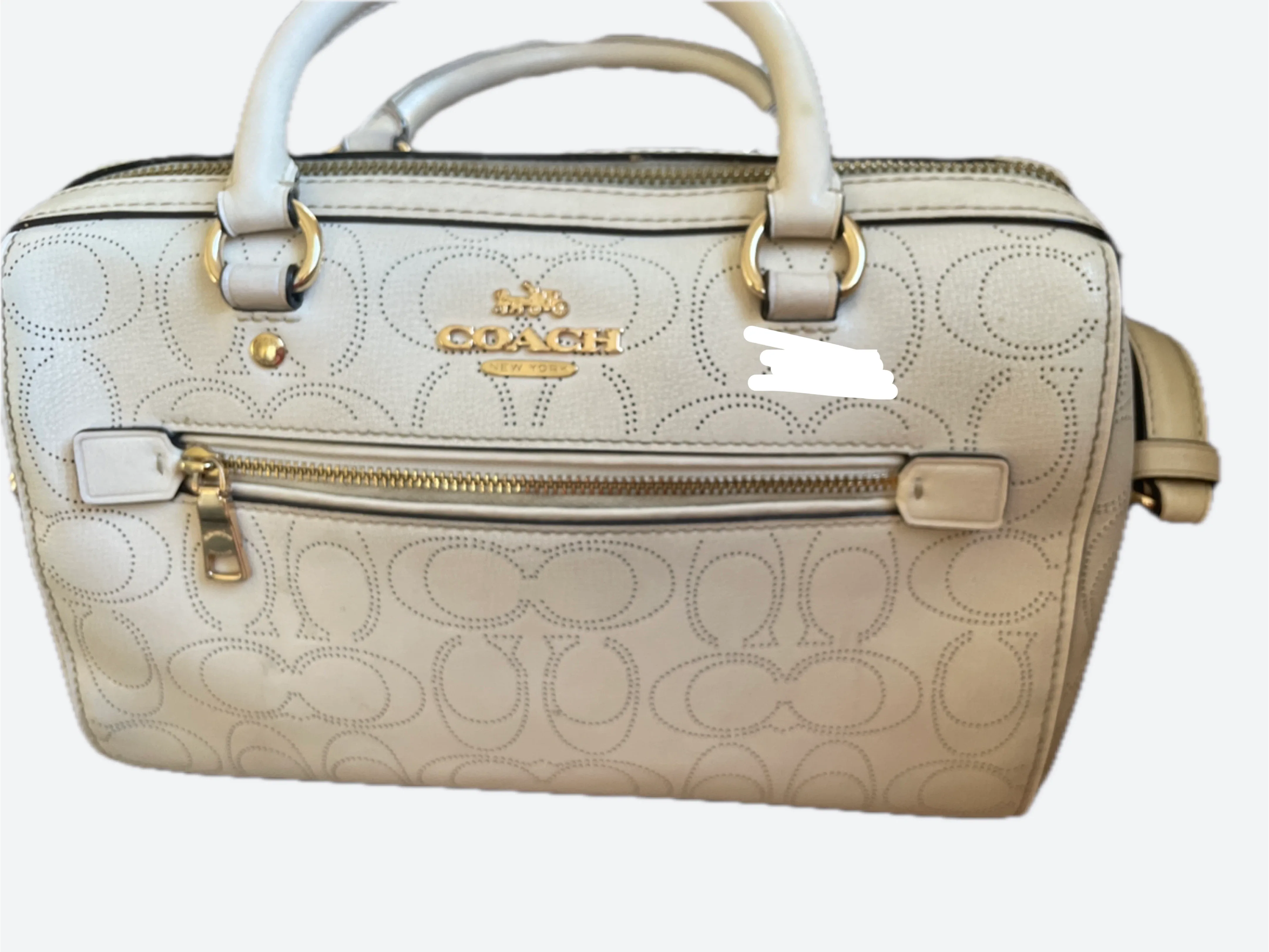 Coach White Leather Satchel image indicator(2)