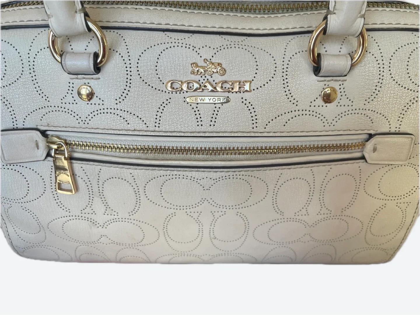 Coach White Leather Satchel image indicator(3)