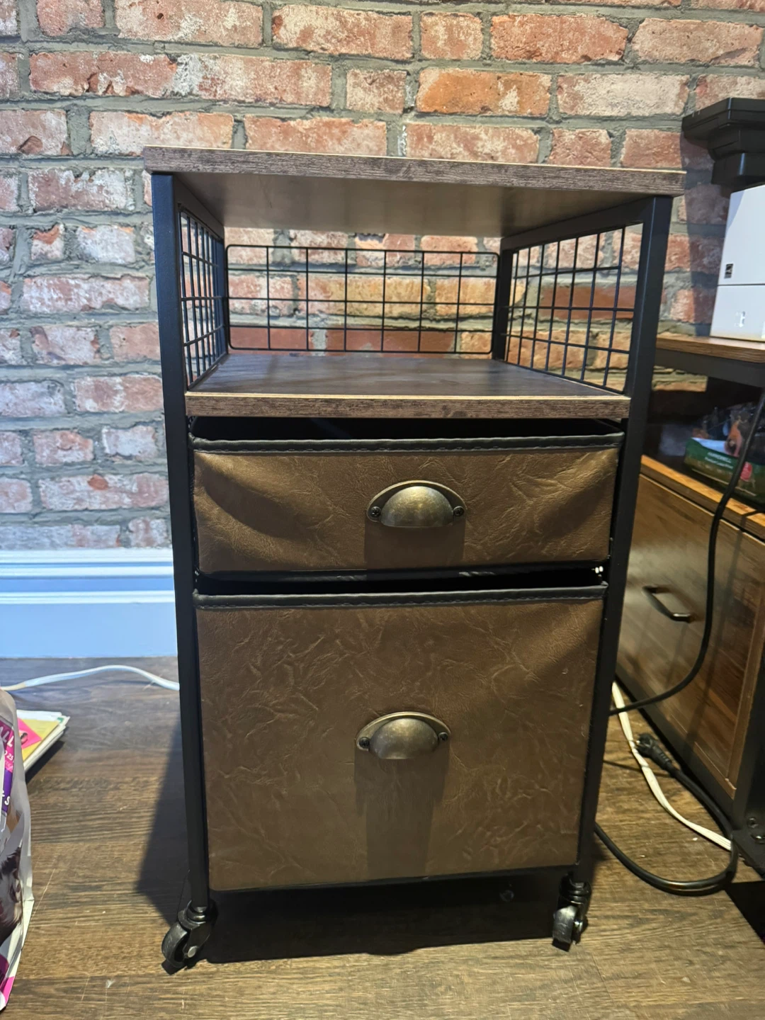 JKsmart Mobile File Cabinet - Rustic Brown & Black - photo 2