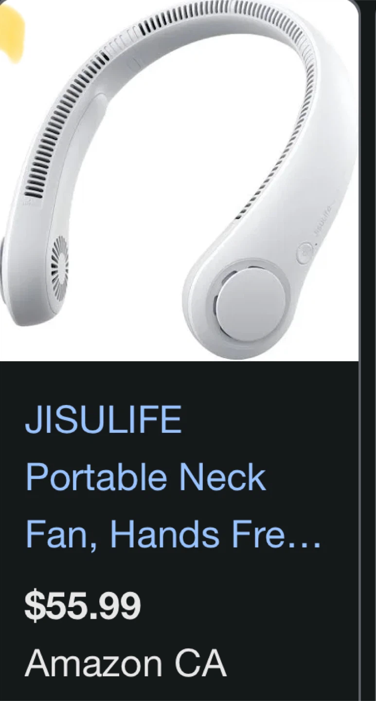 JISULIFE Portable Neck Fan - White