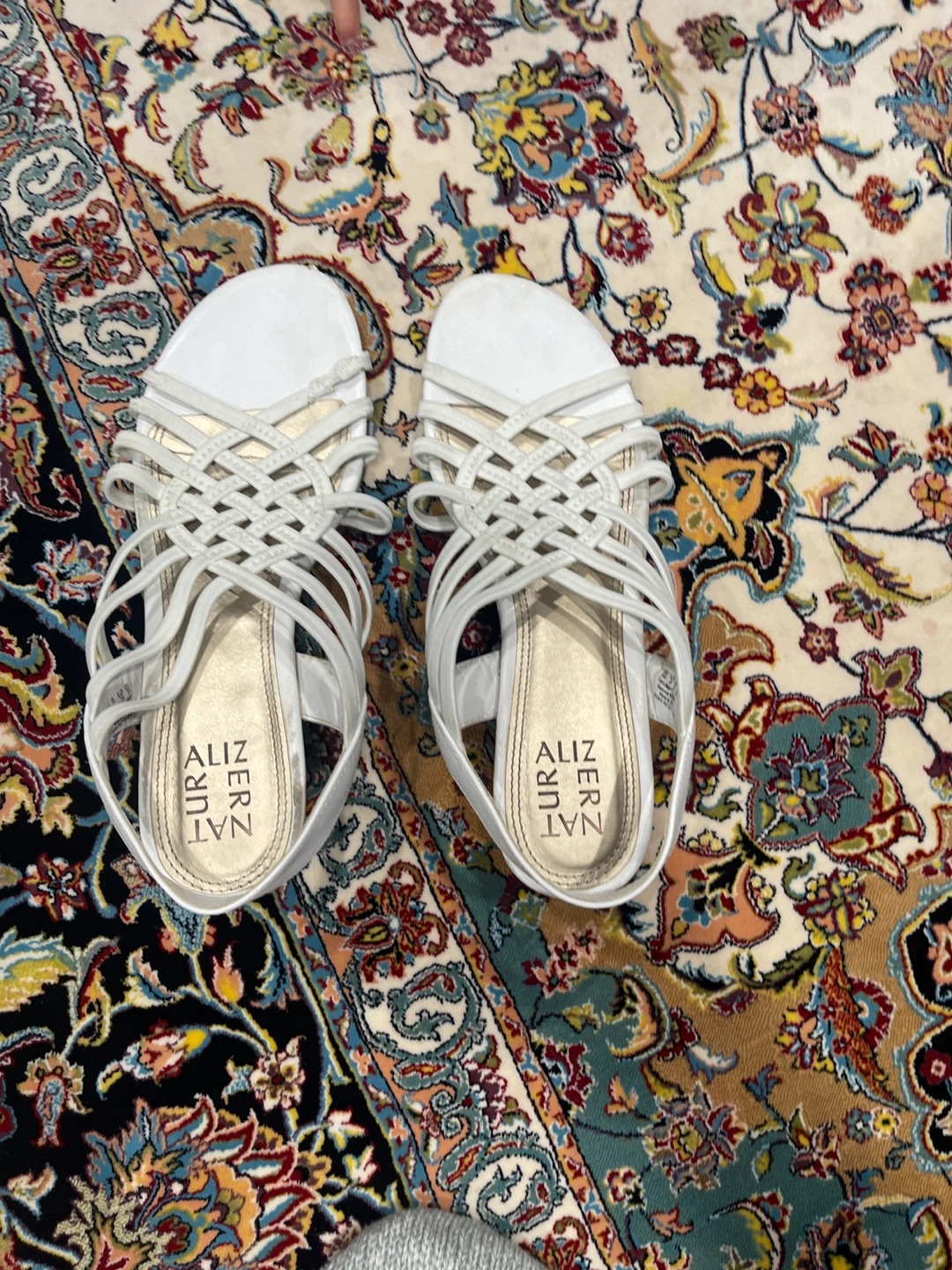 Aliz Nat White Strappy Sandals