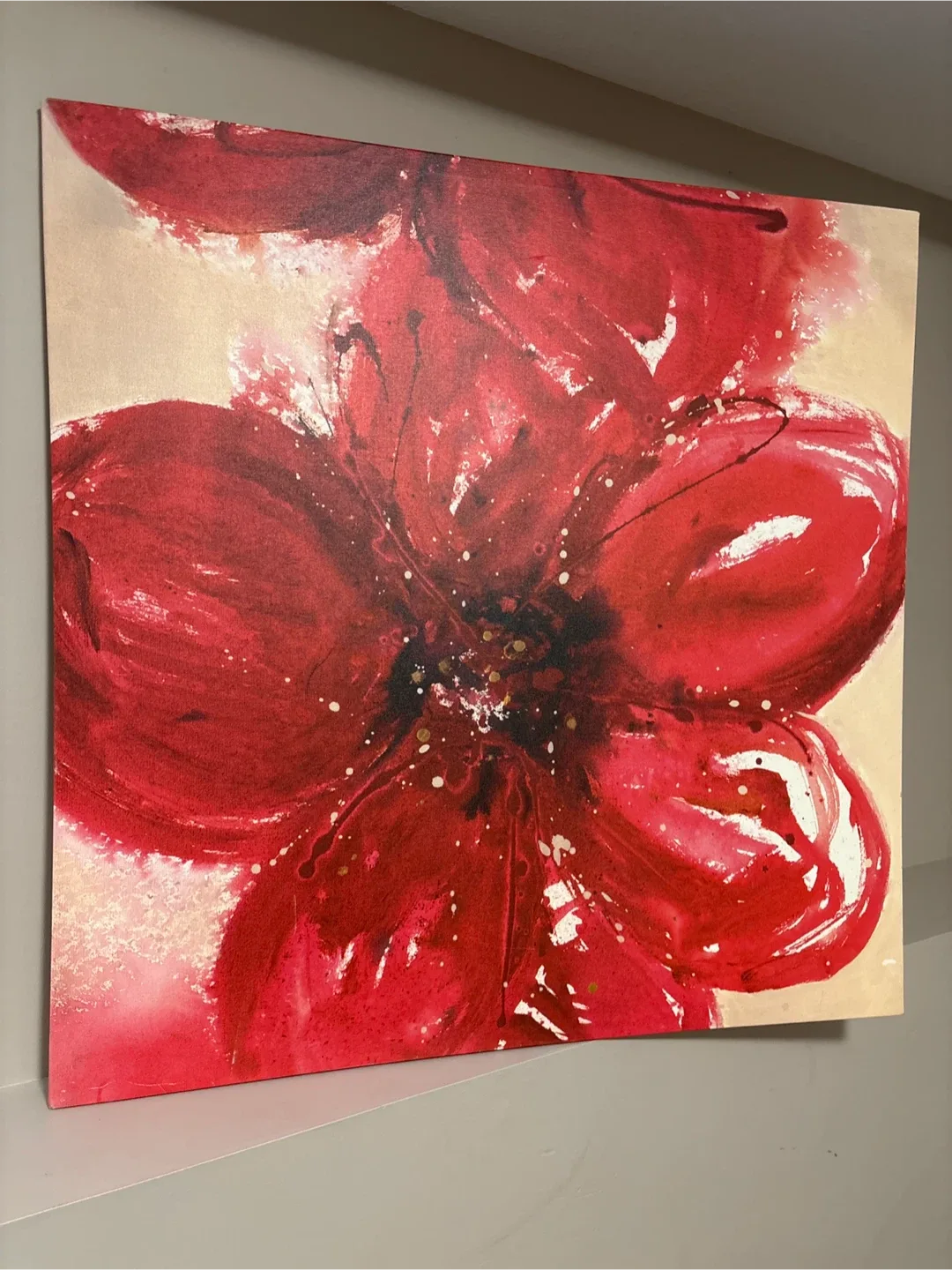 Red Floral Painting frame canvas image indicator(6)