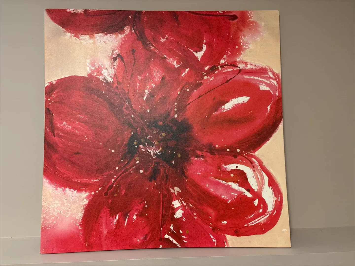 Red Floral Painting frame canvas thumbnail