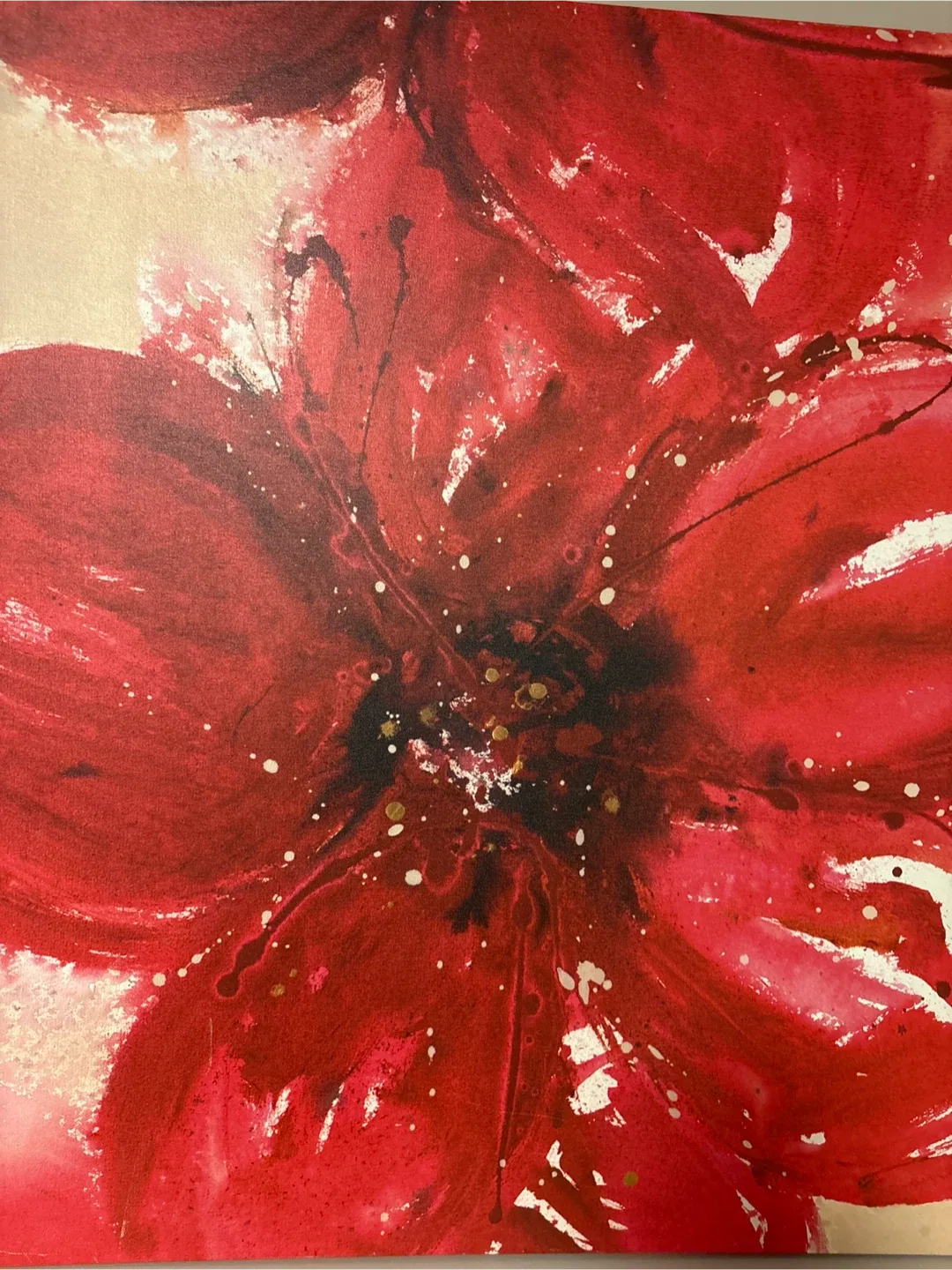 Red Floral Painting frame canvas image indicator(4)