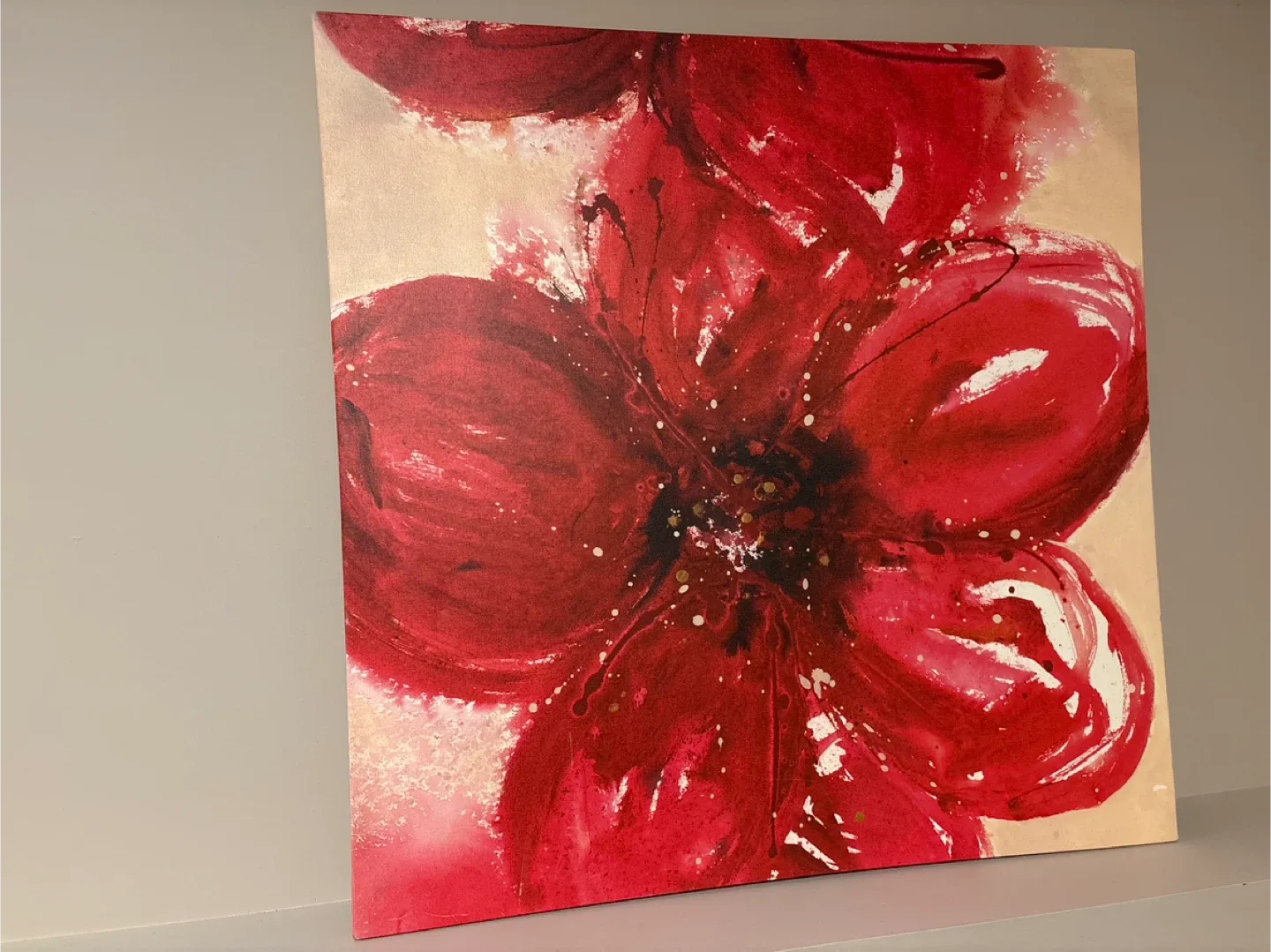 Red Floral Painting frame canvas image indicator(2)