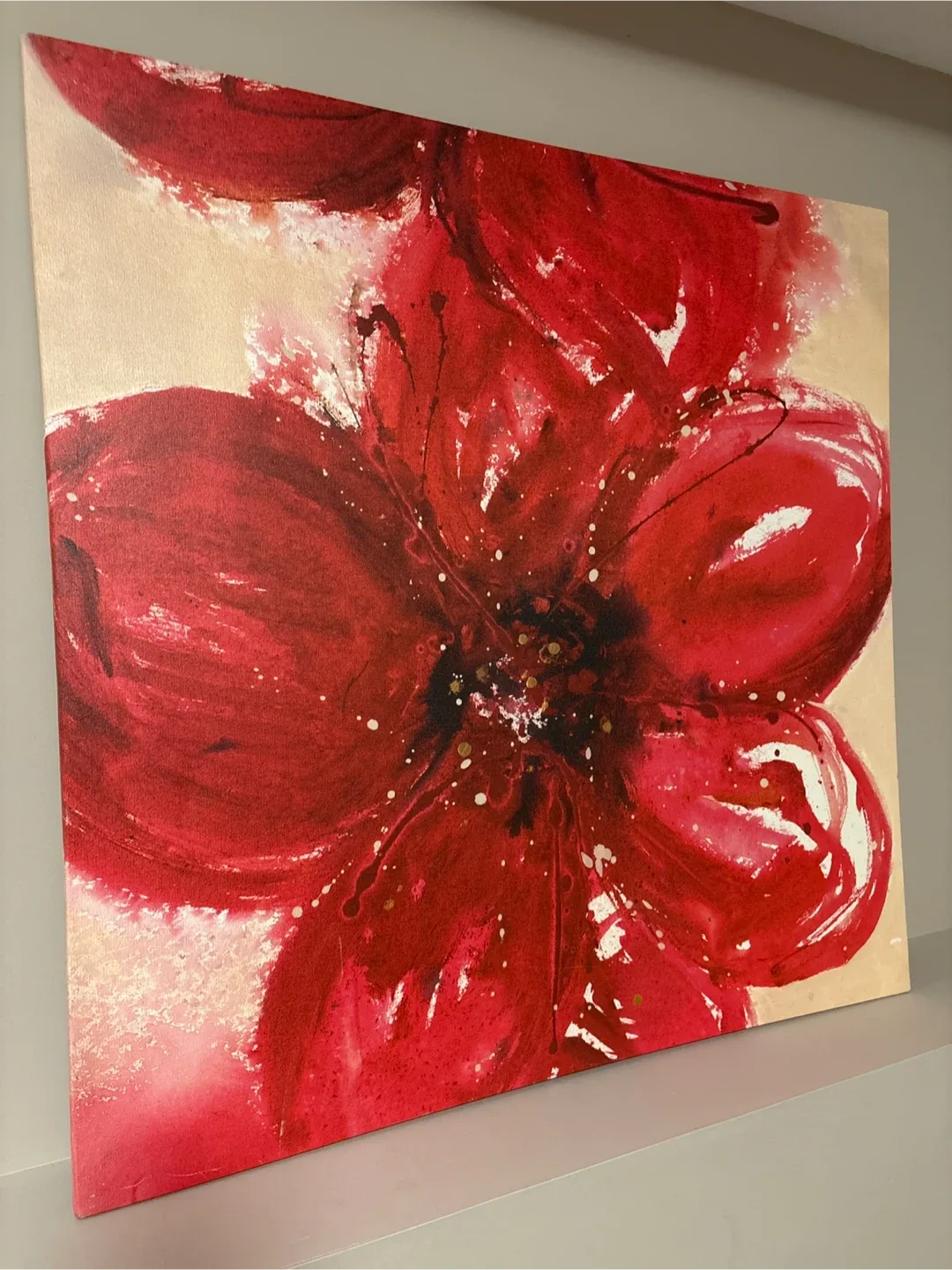 Red Floral Painting frame canvas image indicator(5)