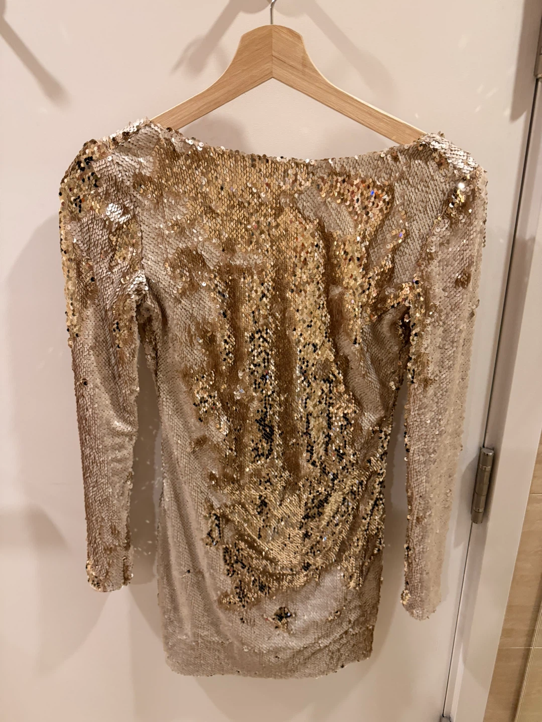 Sequin Party Dress - Gold xs