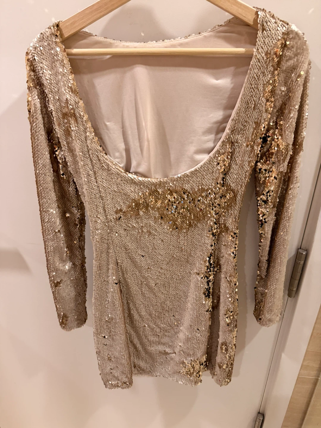 Sequin Party Dress - Gold xs - photo 4
