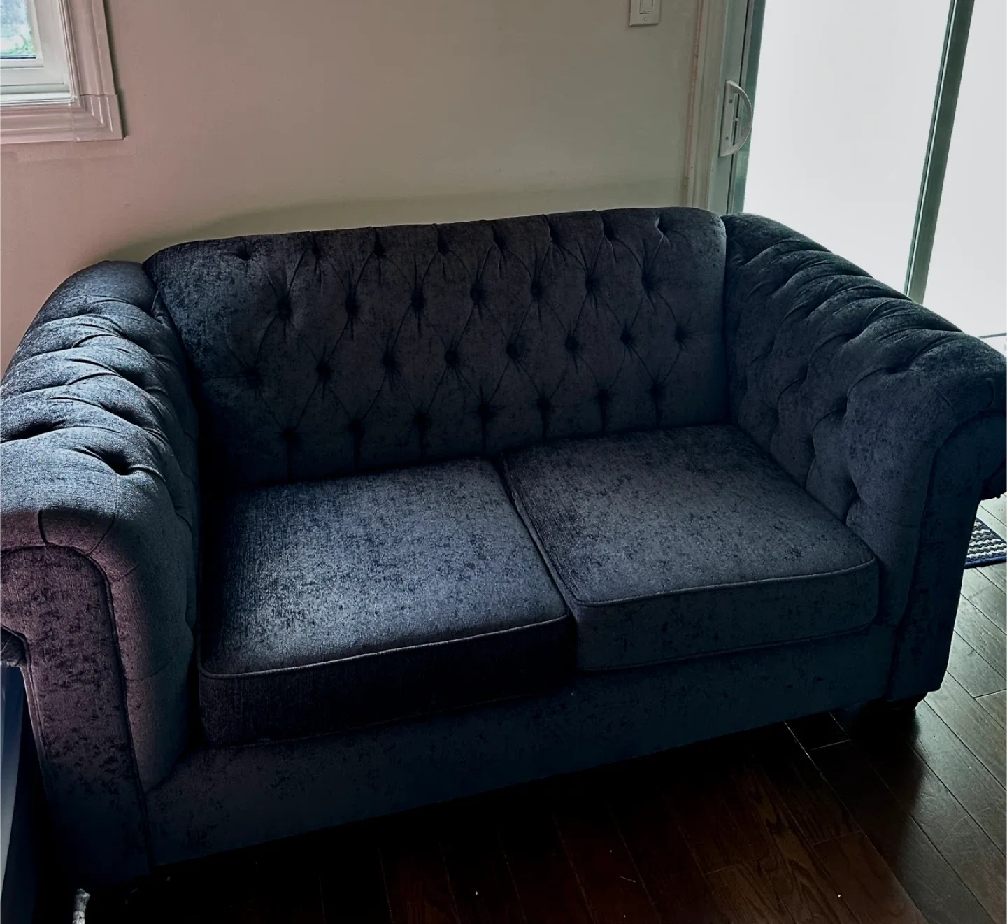 Tufted Loveseat Sofa - Dark Grey image indicator(2)