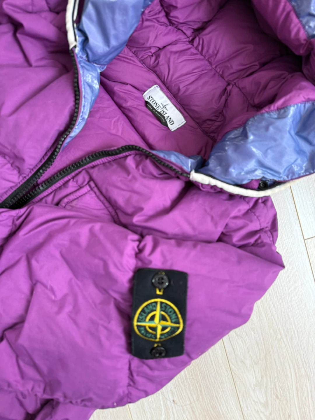 Stone Island Purple Down Puffer Jacket-Size Small - photo 2