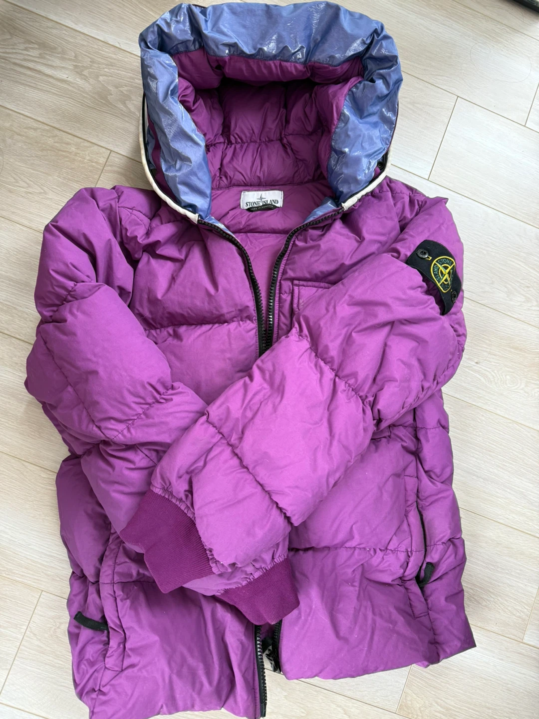 Stone Island Purple Down Puffer Jacket-Size Small