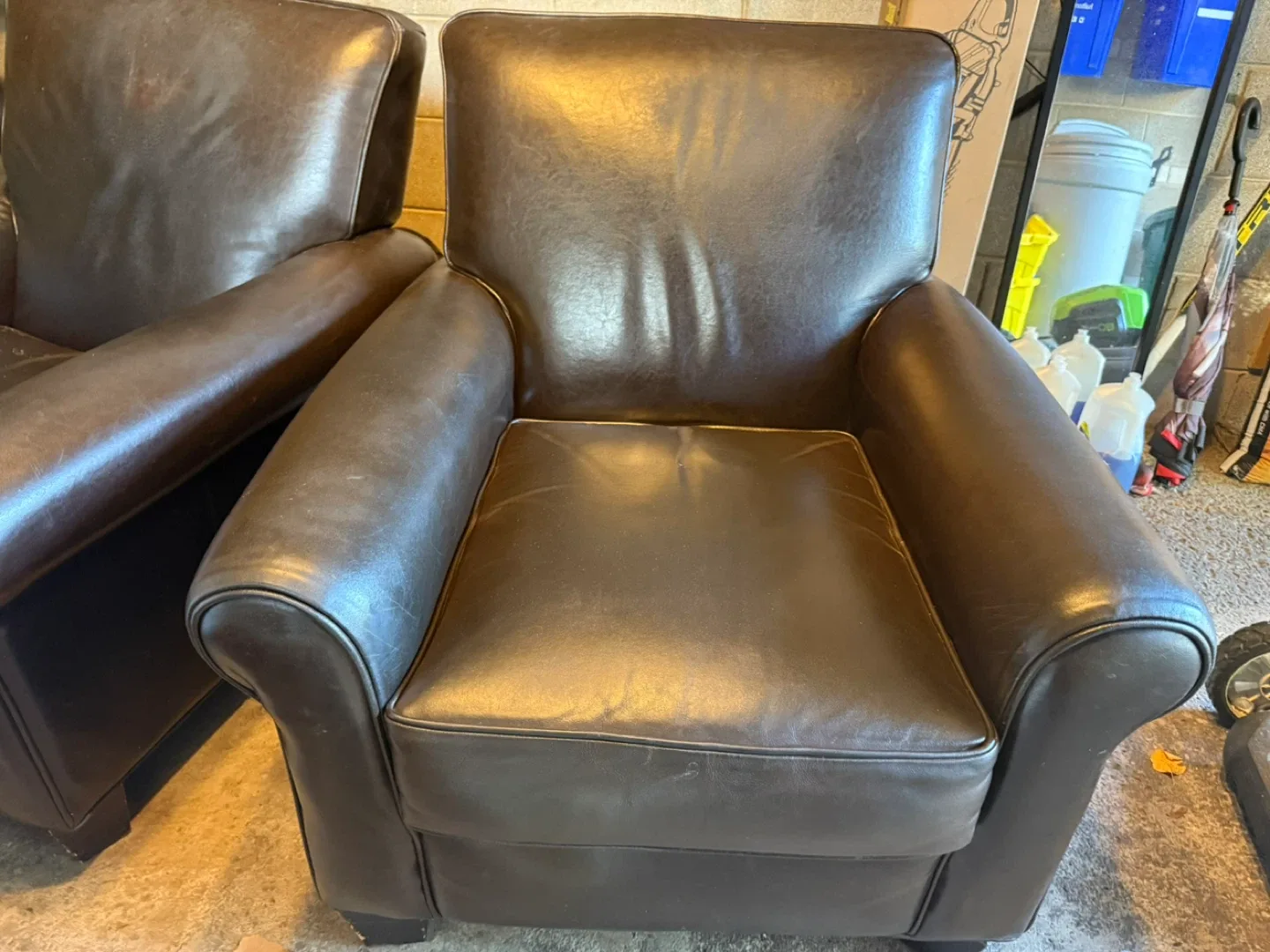 Brown Leather Armchair x2 image indicator(2)