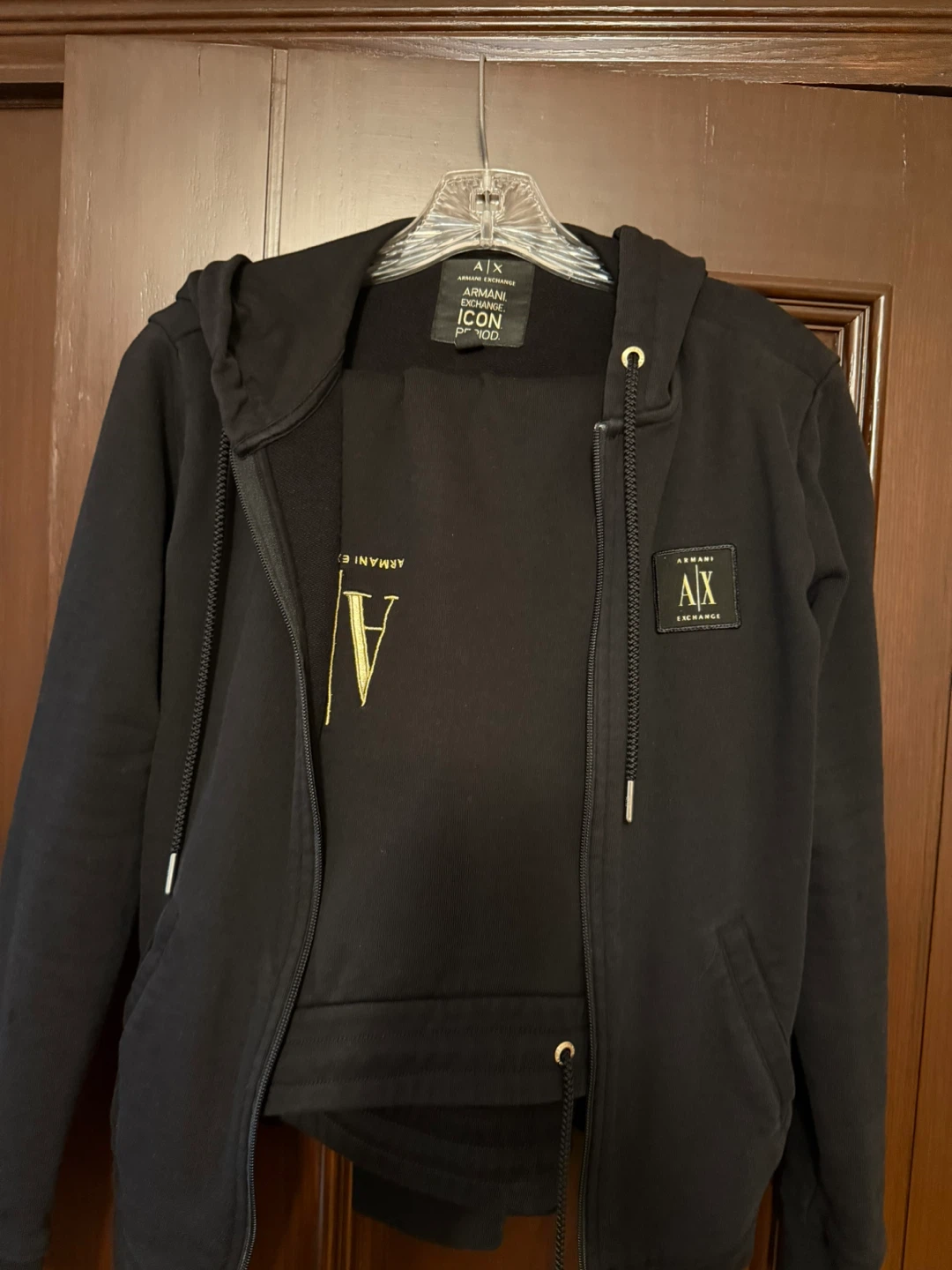 Armani Exchange Black Hoodie and Sweatpants Set